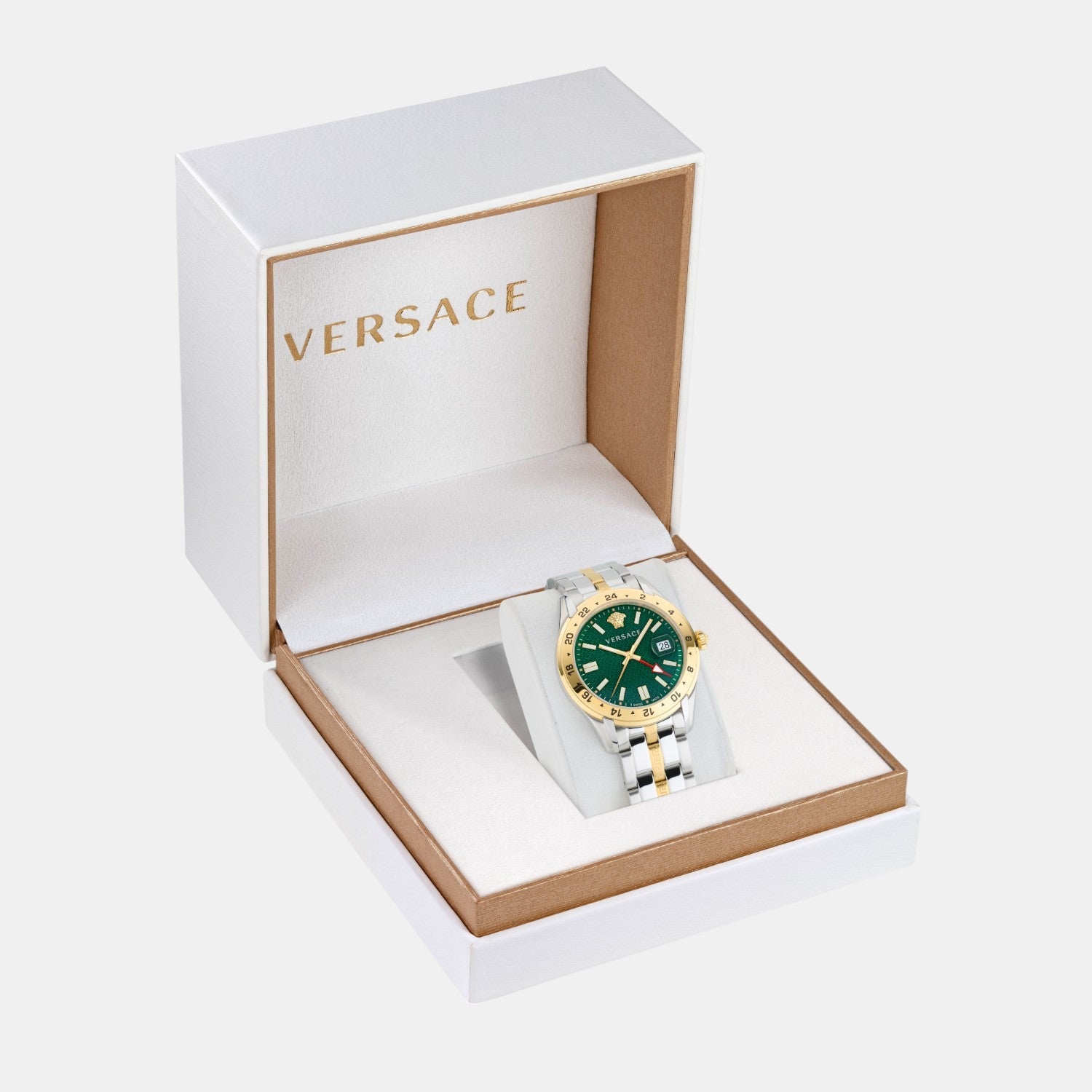 Versace Greca Time Men Quartz Green Dial Analog Stainless Steel Watch VE7C00623 - view 3
