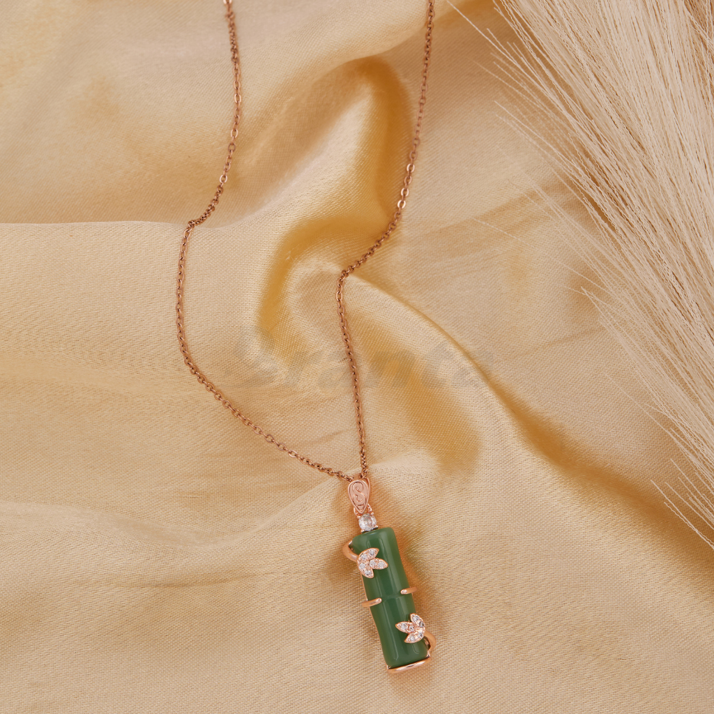 Branta Bamboo Flower Pendant Necklace - view 2