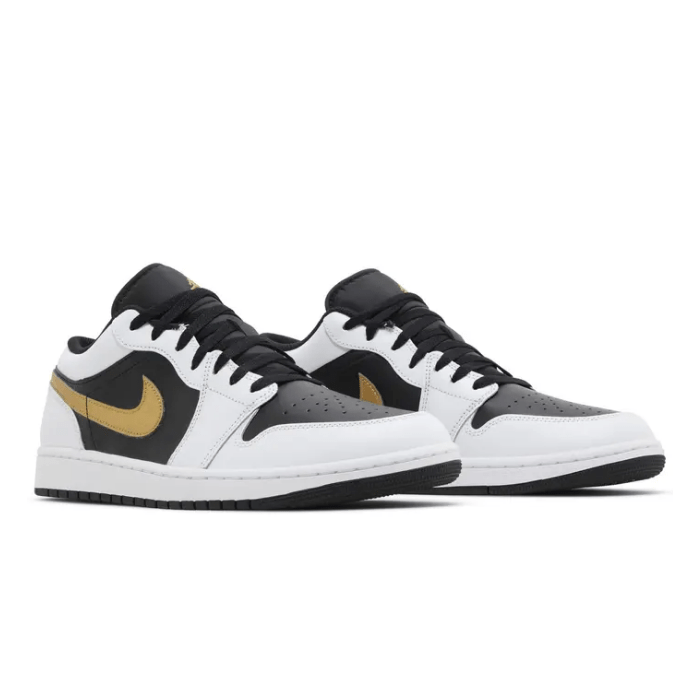HYPE ELIXIR Jordan 1 Low White Black Metallic Gold Swoosh - view 2