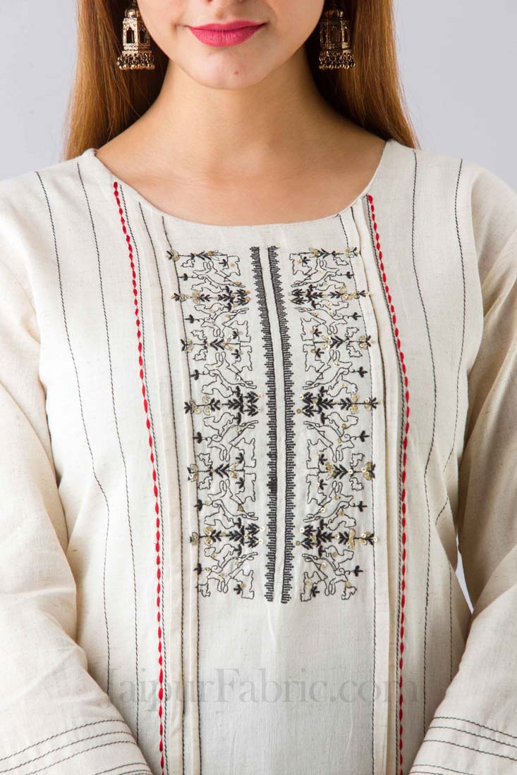 JaipurFabric® Women White Cotton Kurti - view 2