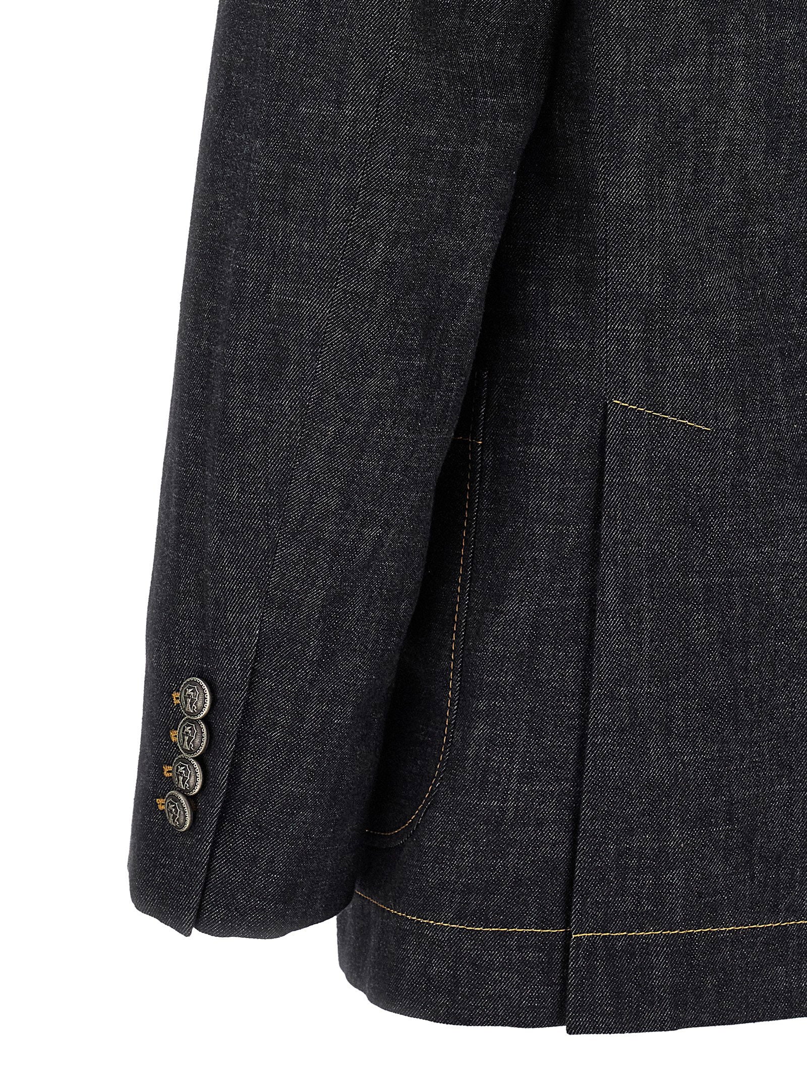 Brunello Cucinelli Double-breasted Denim Blazer - view 4