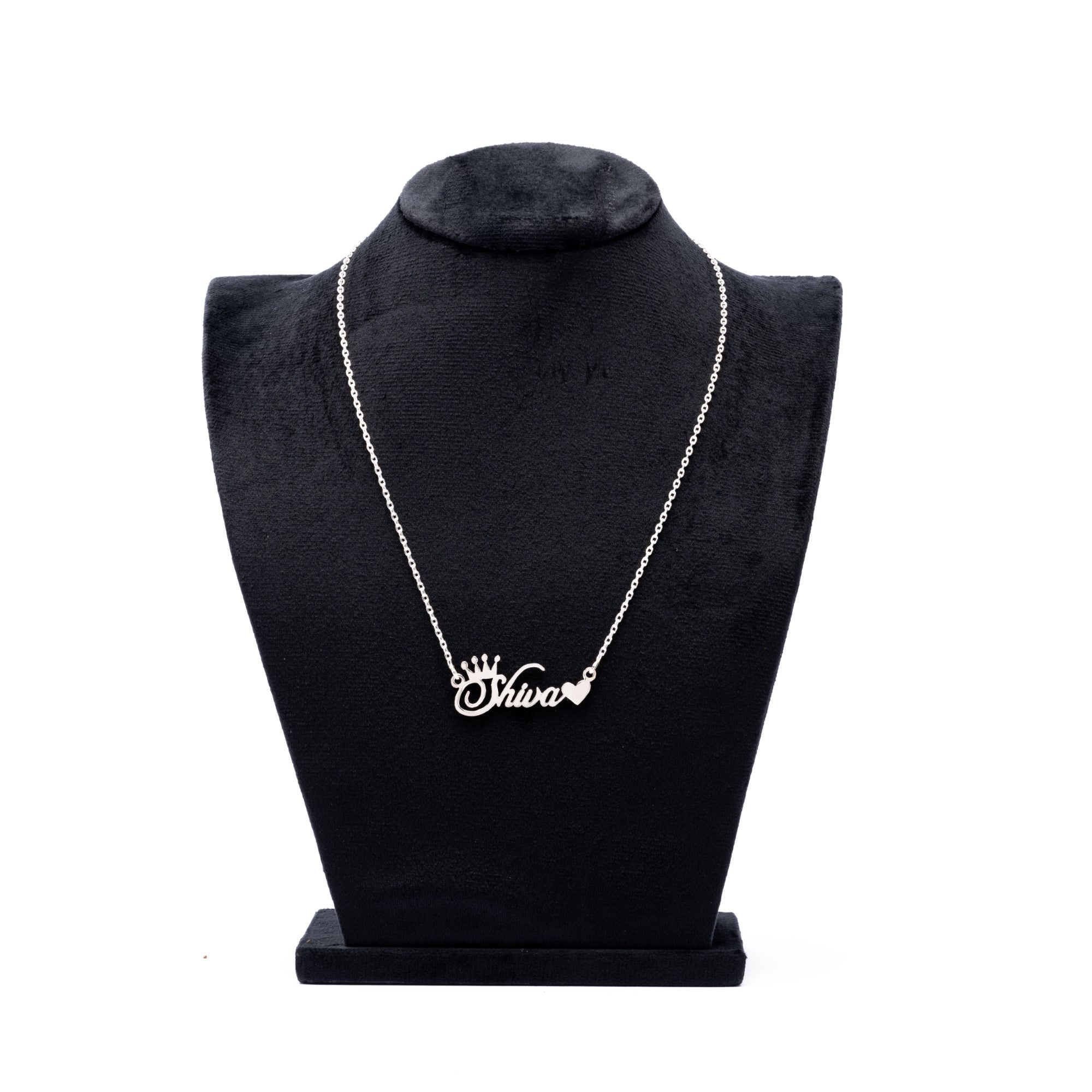 Prinjal Jewellers Silver Name Chain with Shiva Pendant for Couples