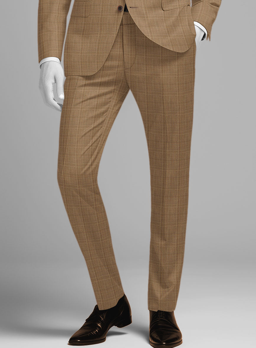 StudioSuits Napolean Gisde Glen Brown Wool Pants - view 2