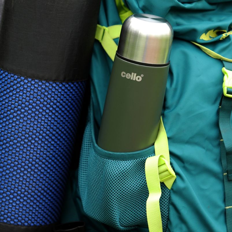 Cello Duro Flip Flask, Vacusteel Water Bottle with Thermal Jacket, 500ml - view 2