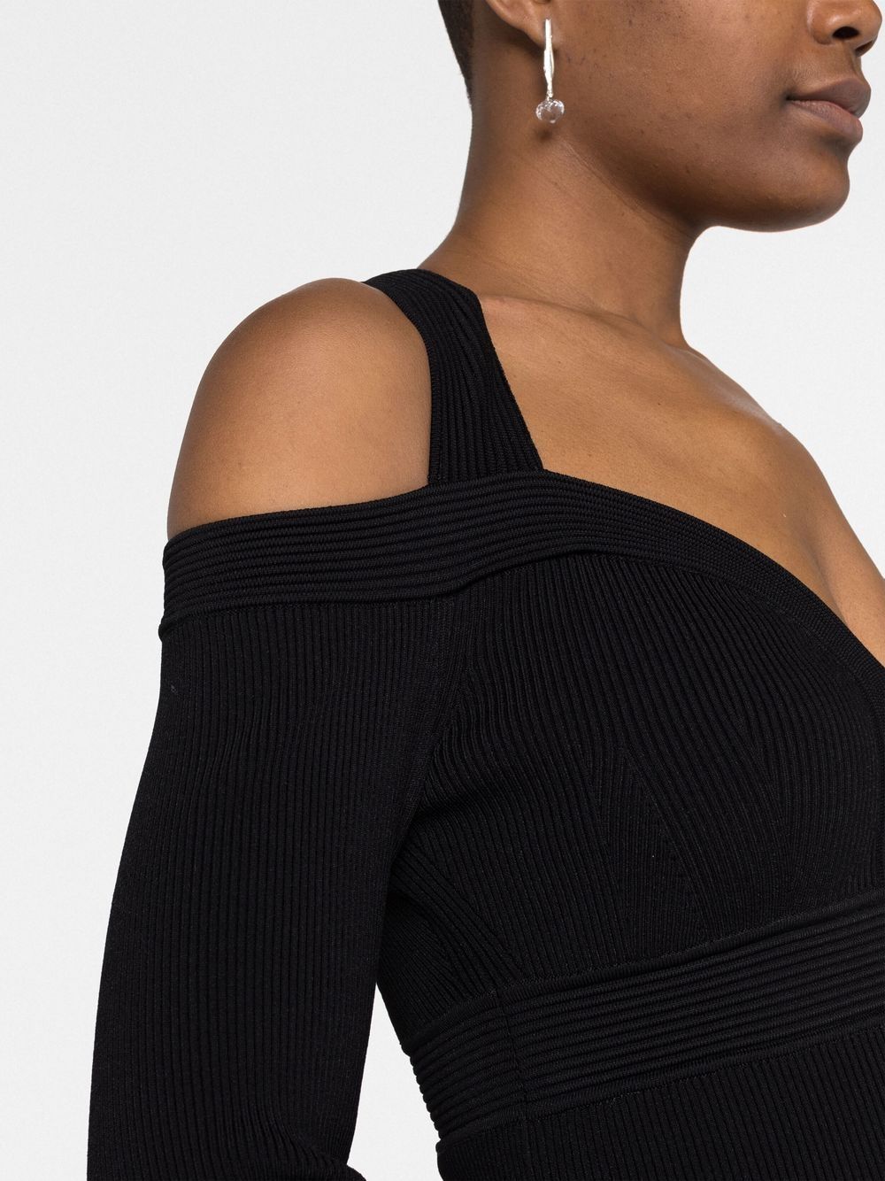 Alexander McQueen Short knitted dress with V-neck - view 2