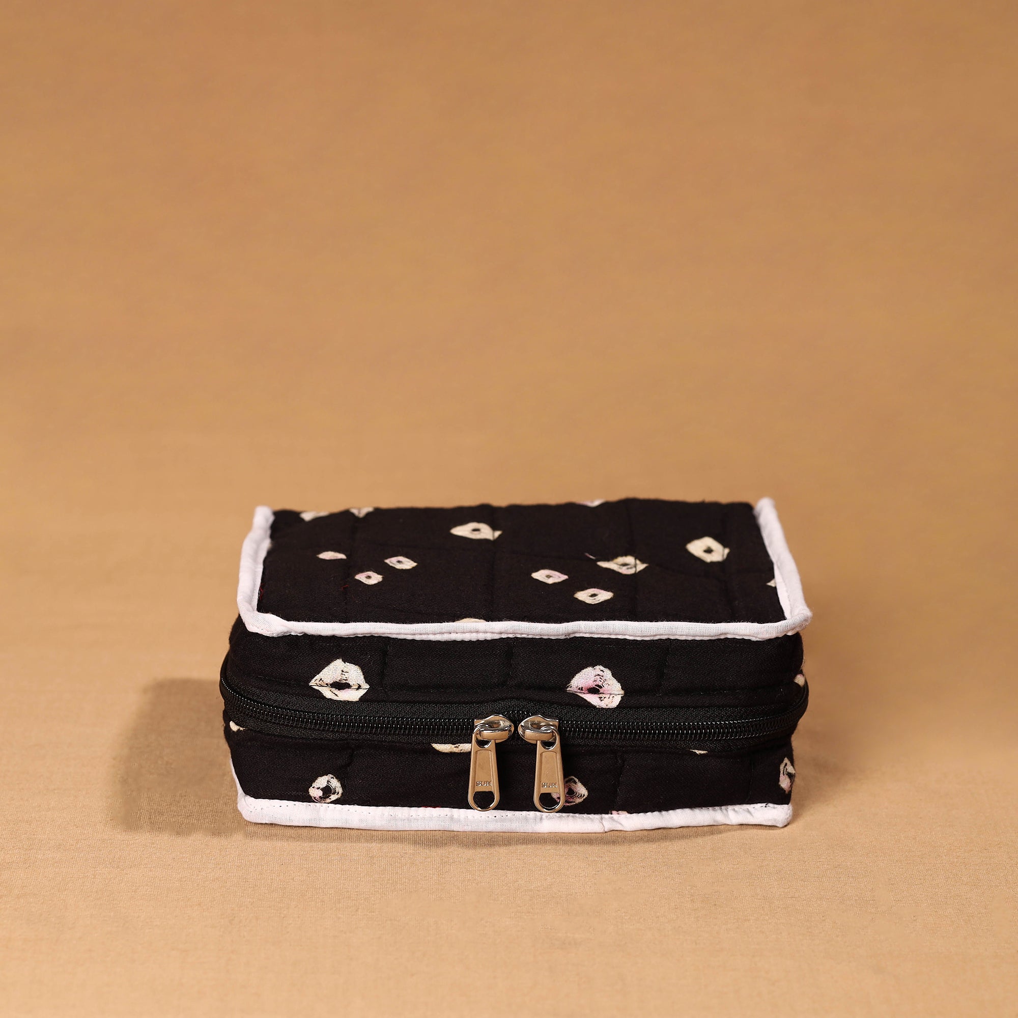 NOORI BAZAR Black - Handmade 4 Pockets Cotton Jewellery Bag 09