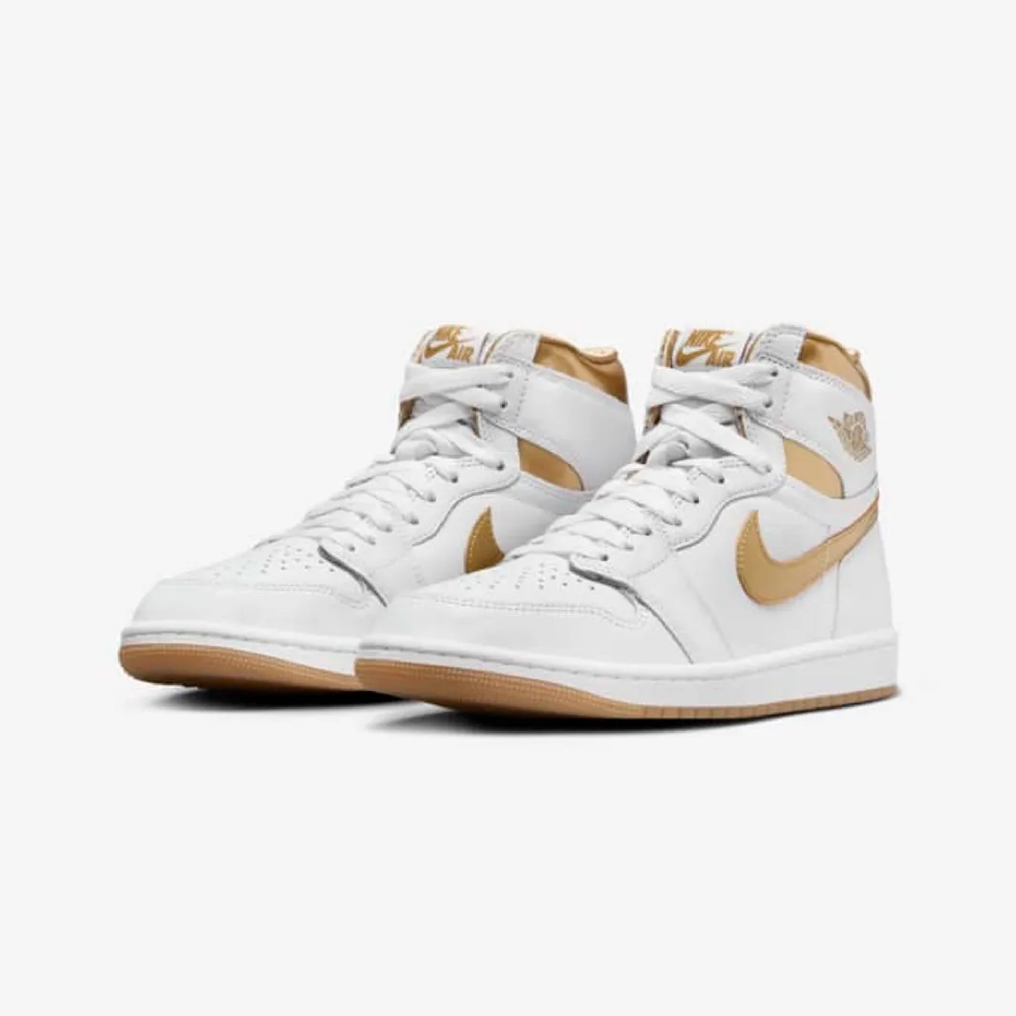 Jordan | AIR JORDAN 1 RETRO HIGH OG { WHITE/METALLIC GOLD-GUM LIGHT BROWN - view 2