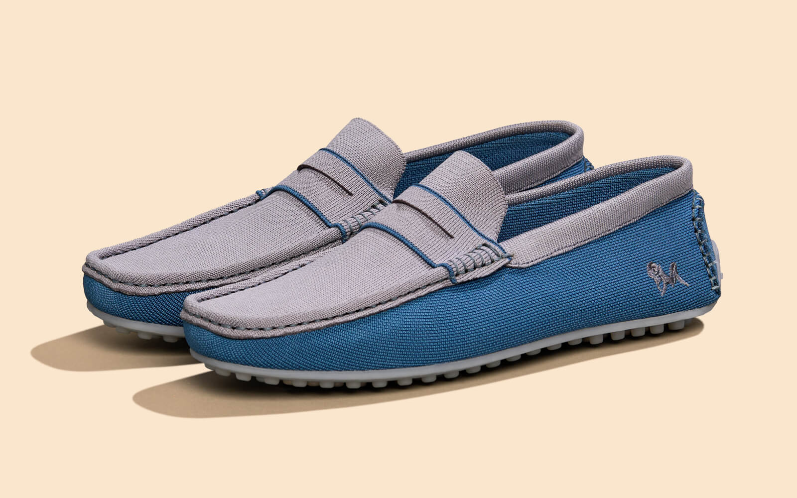 Neeman's ReLive Knit Color Block Loafers : Blue/Grey - view 6