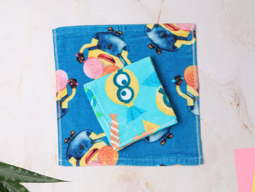 100 cotton face – Spaces India Universal Minions 2 Piece 100% Cotton Face Towel Set - Skyblu/Cblt Blu - By Spaces