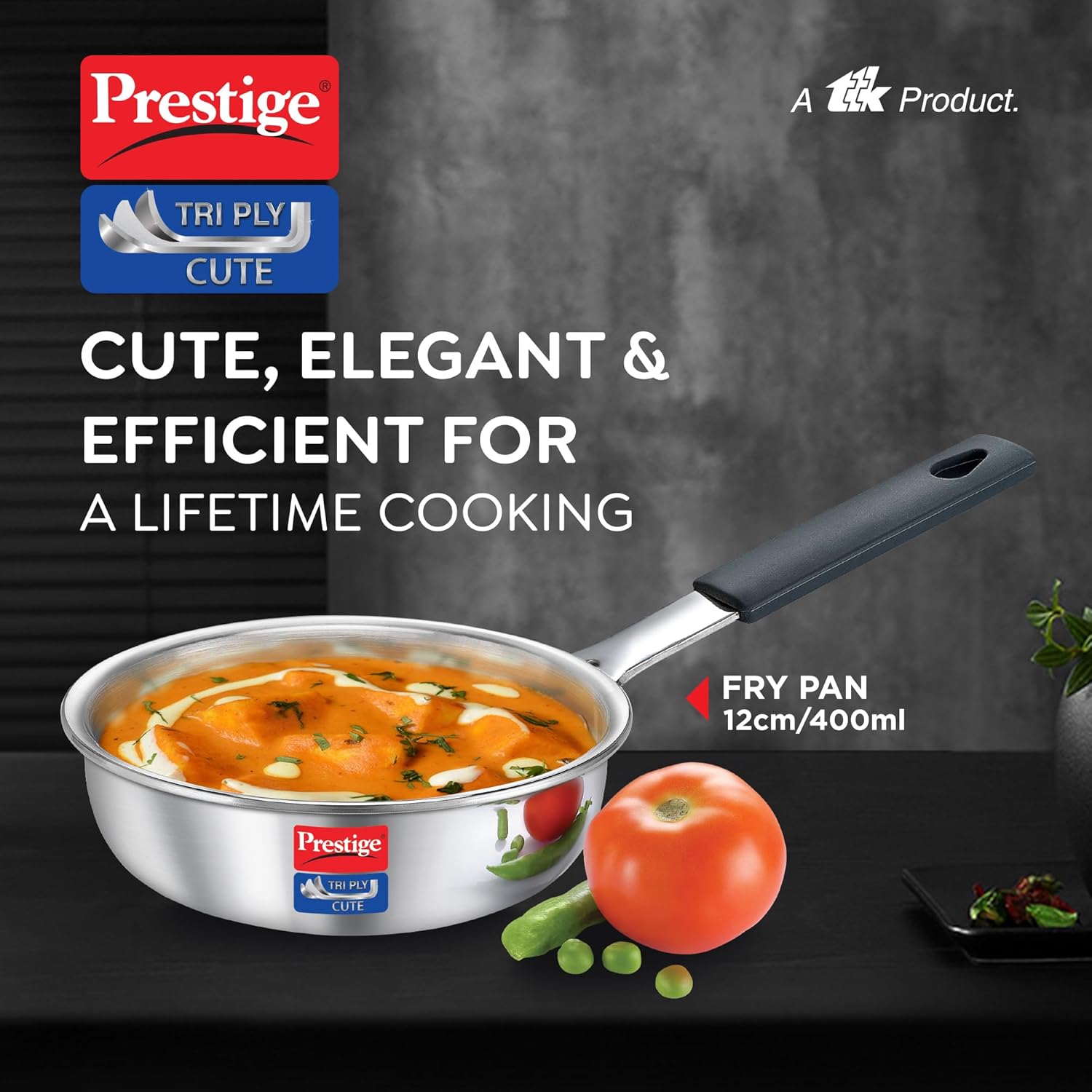 Prestige Tri-Ply Cute 12 cm Fry Pan | Gas & Induction Compatible | Silver - view 2