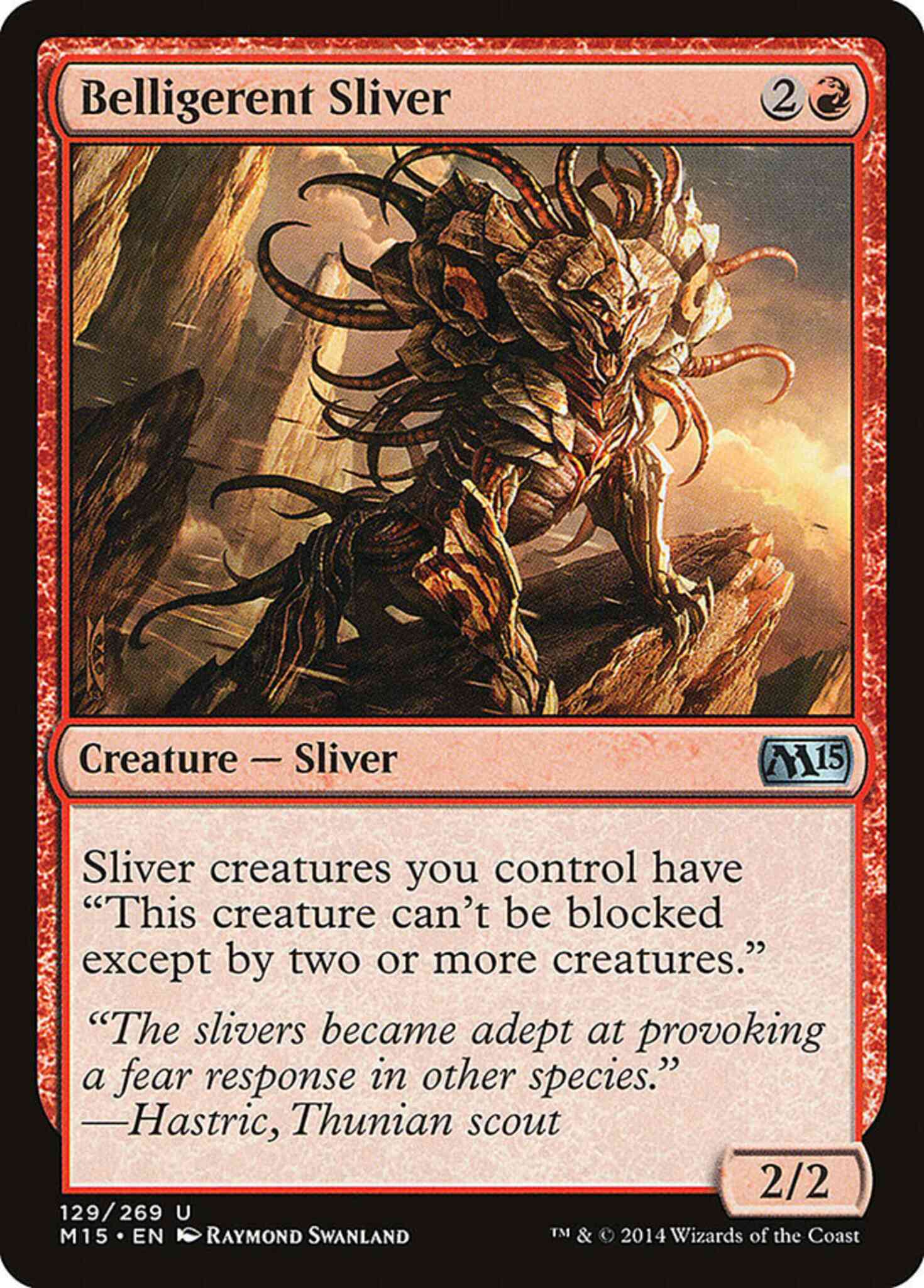 Sliver 129 magic – Belligerent Sliver [129] [Magic 2015] [Non-Foil]
