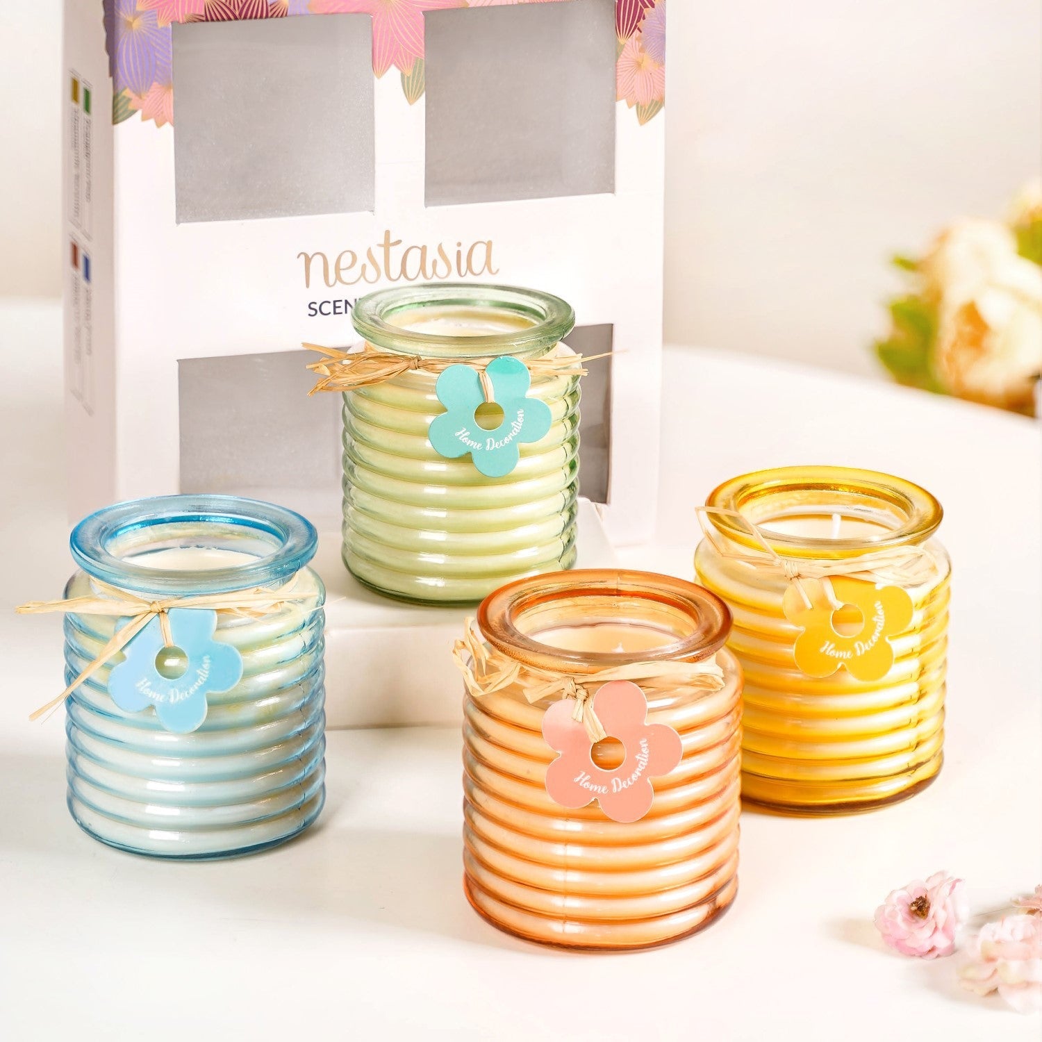 Nestasia Aromas Of Nature Scented Candle Gift Set Of 4