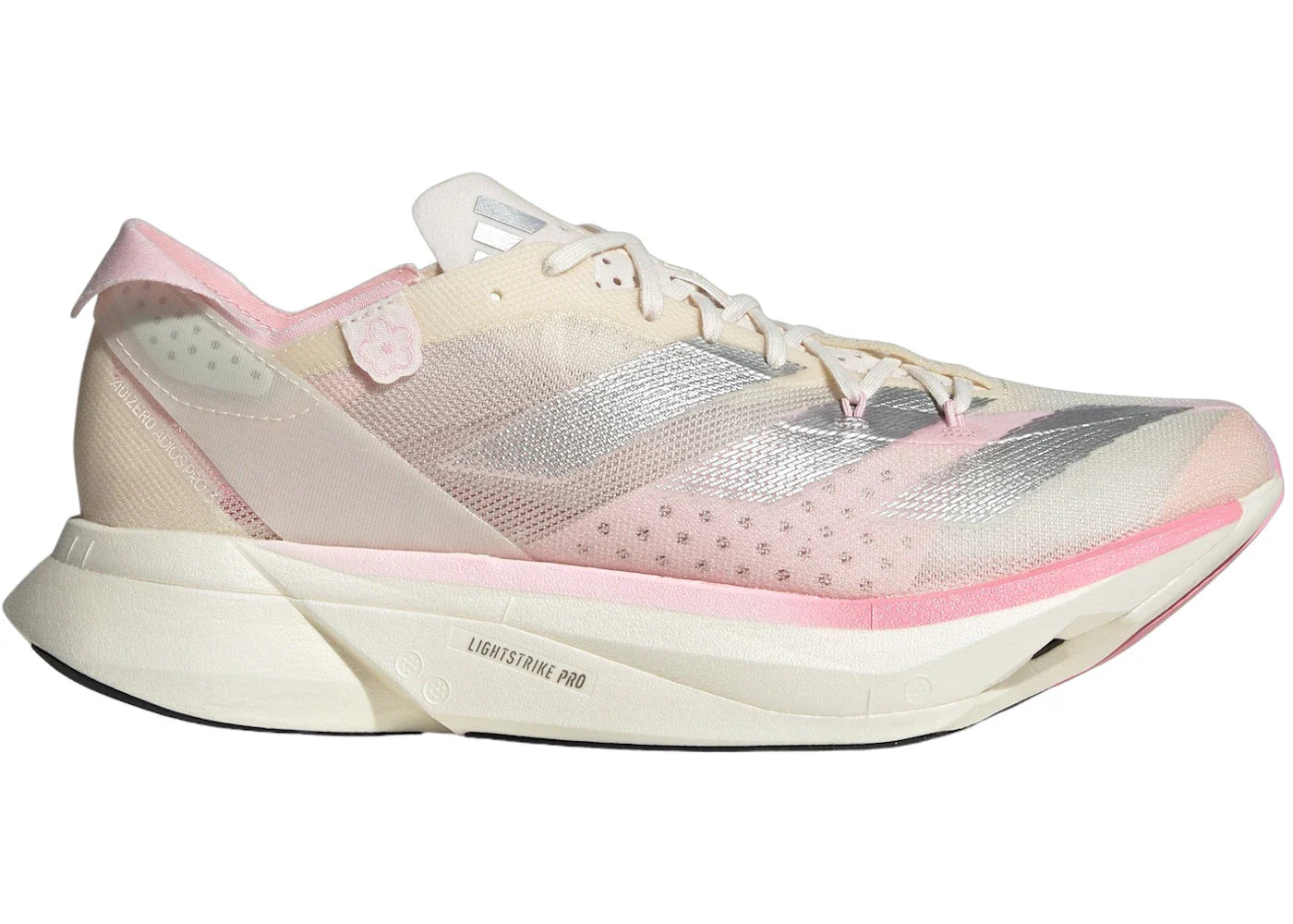adidas Adizero Adios Pro 3 Chalk White Silver Metallic Clear Pink (Women's) - view 2