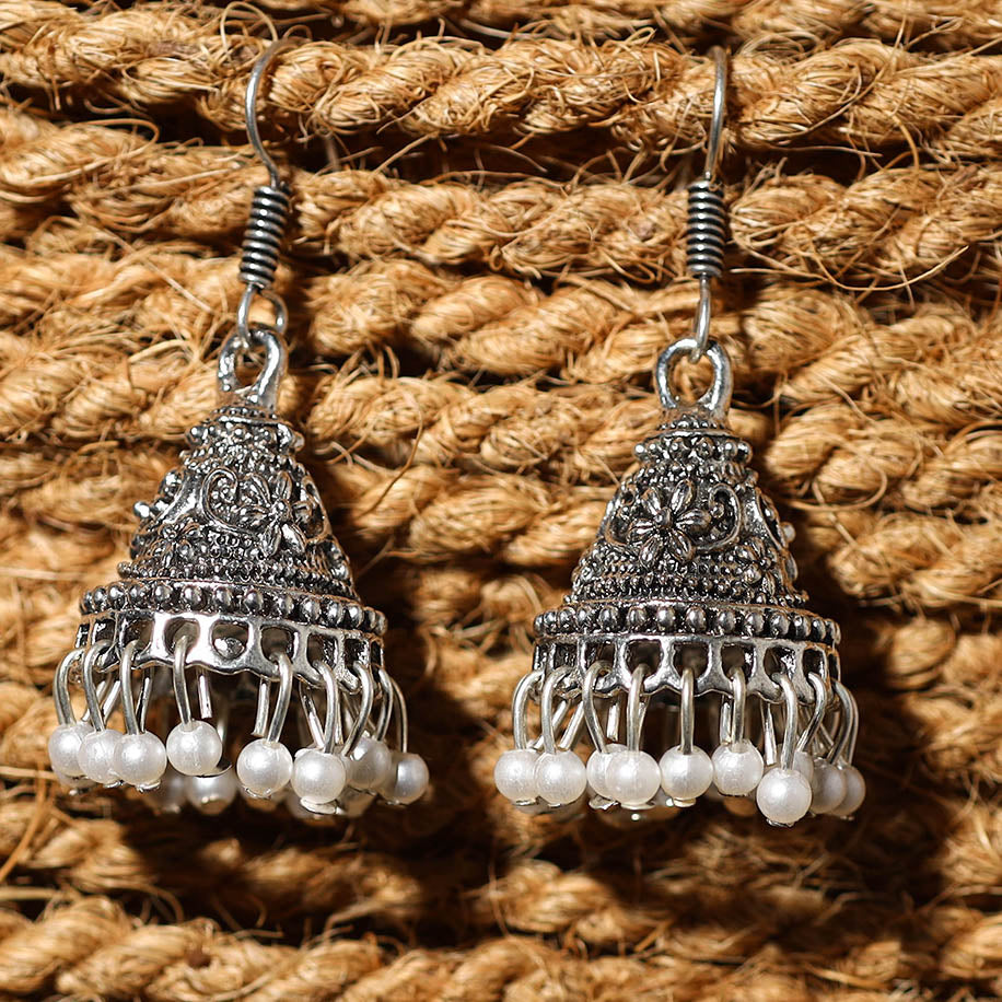 JALPARI Ahana Handcrafted GS Beaded Jhumki Earrings - view 2