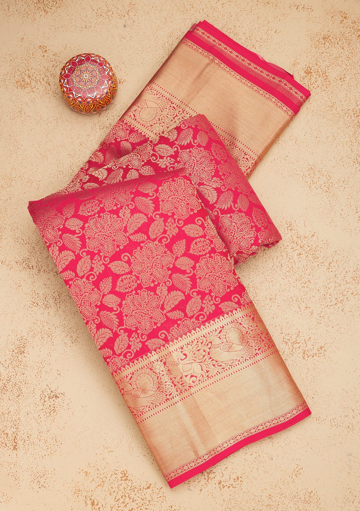 Koskii Pink Zariwork Pure Silk Saree – Women's