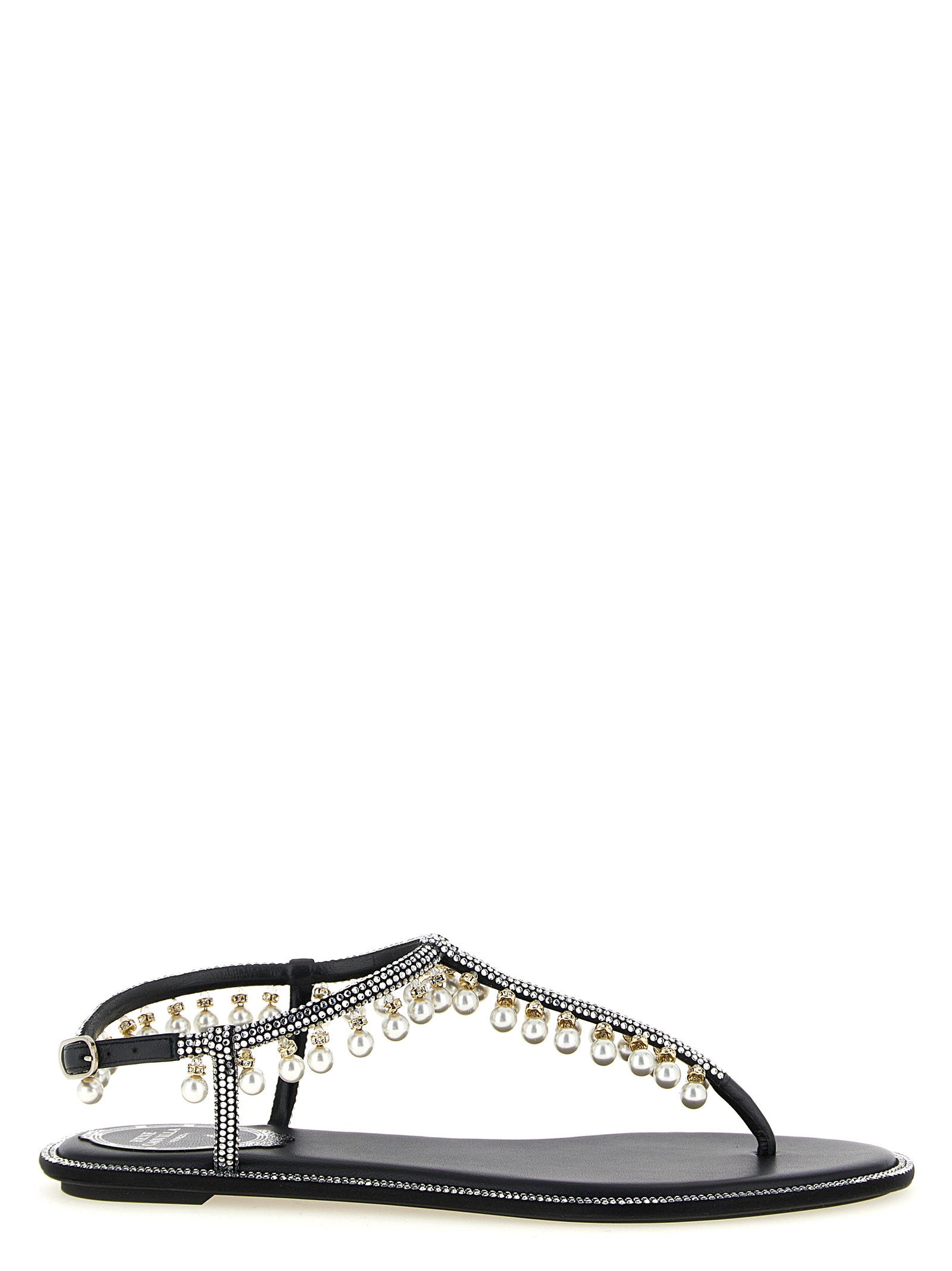 René Caovilla Diana Sandals – 68% viscose, 32% silk