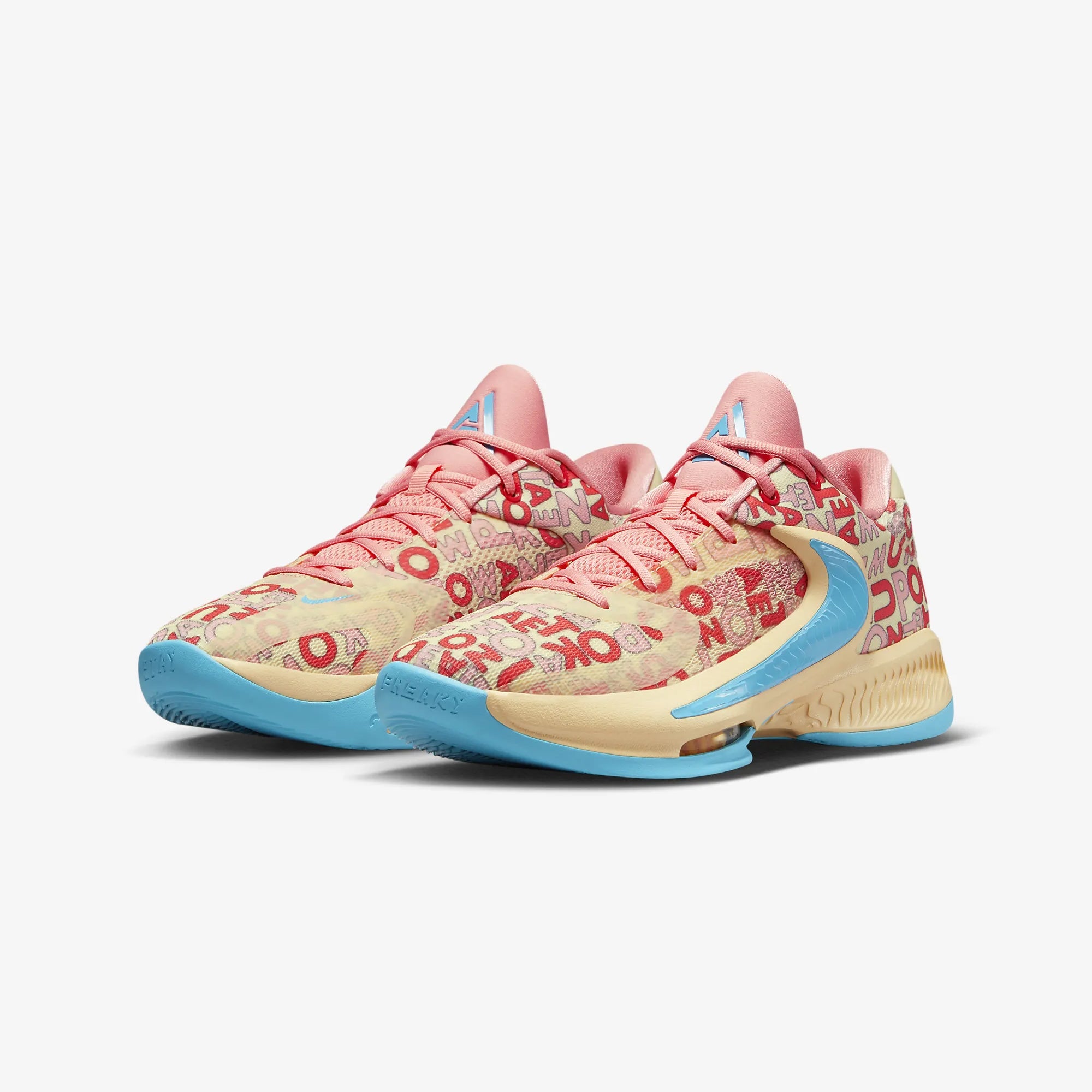 Nike | ZOOM FREAK 4 { PALE VANILLA/BLUE LIGHTNING-CORAL CHALK