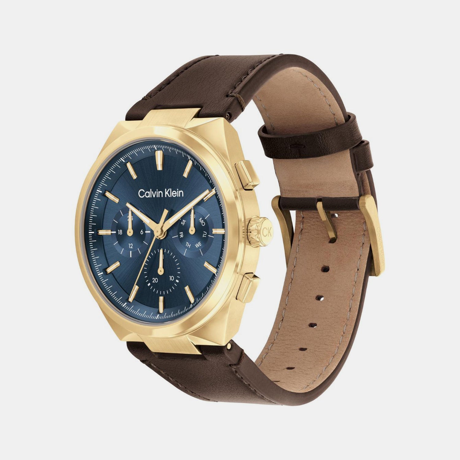 Calvin Klein Distinguish Men Quartz Dark Blue Dial Multi-Function Leather Watch 25200445 - view 2