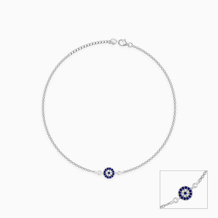 GIVA Jewellery Silver Protective Eye Anklet - view 3