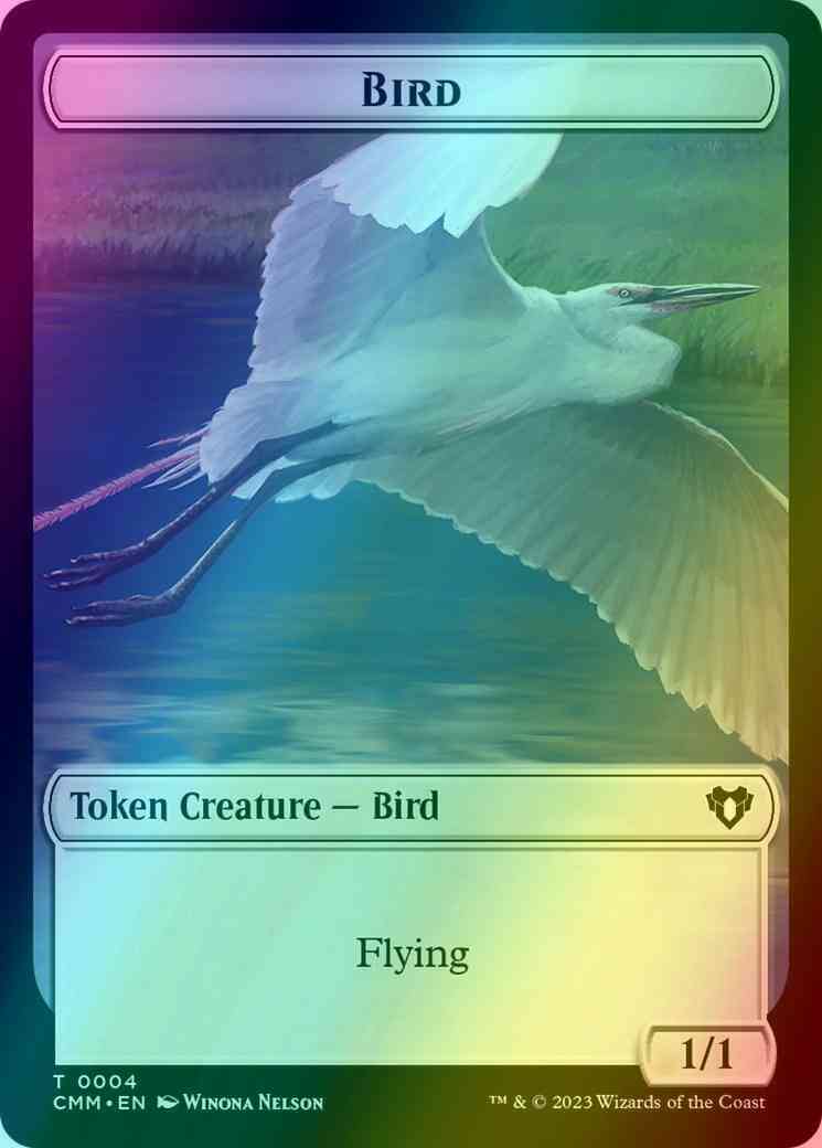 Bird token 04 – Magic Bird Token (04) // Zombie Token (13) [Commander Masters: Tokens] [Foil]