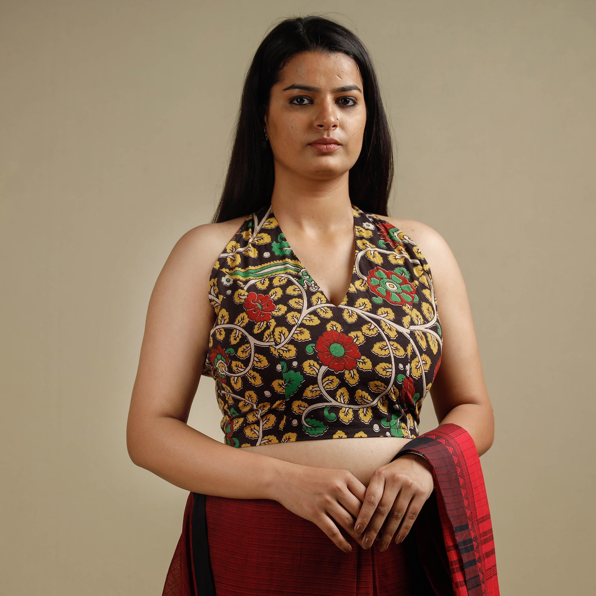 ITOKRI CASUALS Black - Kalamkari Printed Cotton Stitched Blouse - view 2
