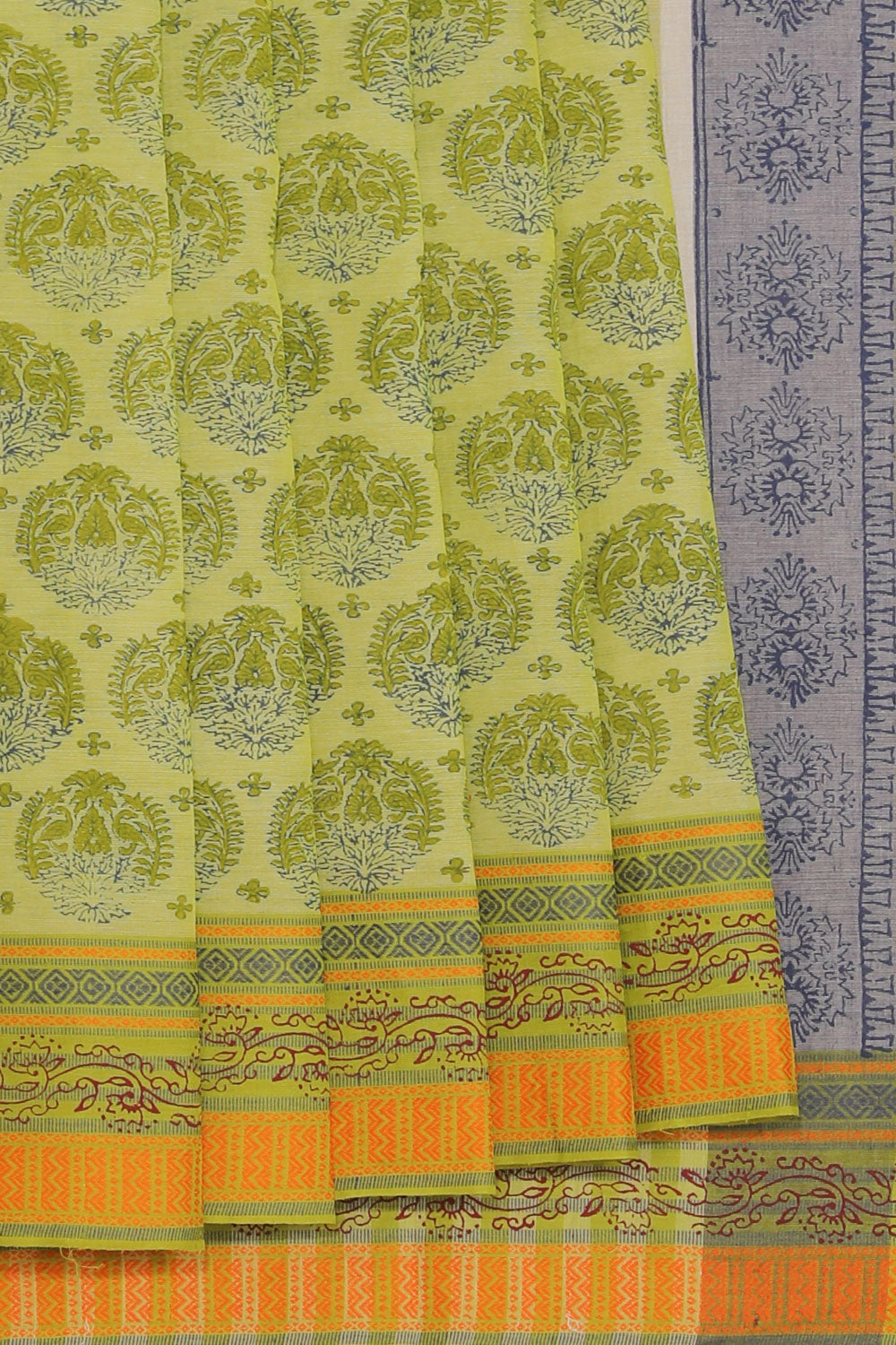 Kalanjali Ethnics Hand block printed cotton saree - view 2