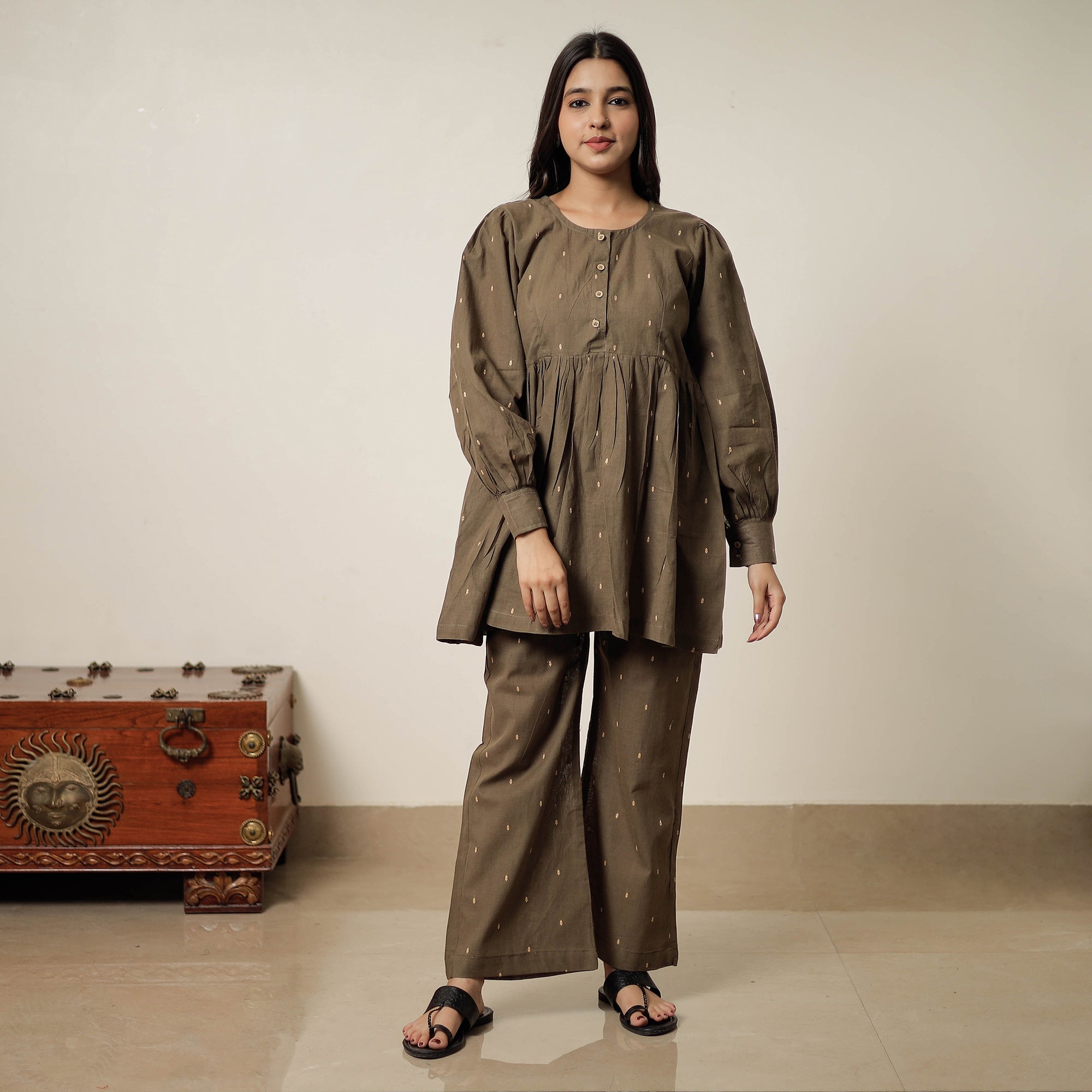 ITOKRI CASUALS Brown - Jacquard Cotton Co-Ord Set 11 - view 2