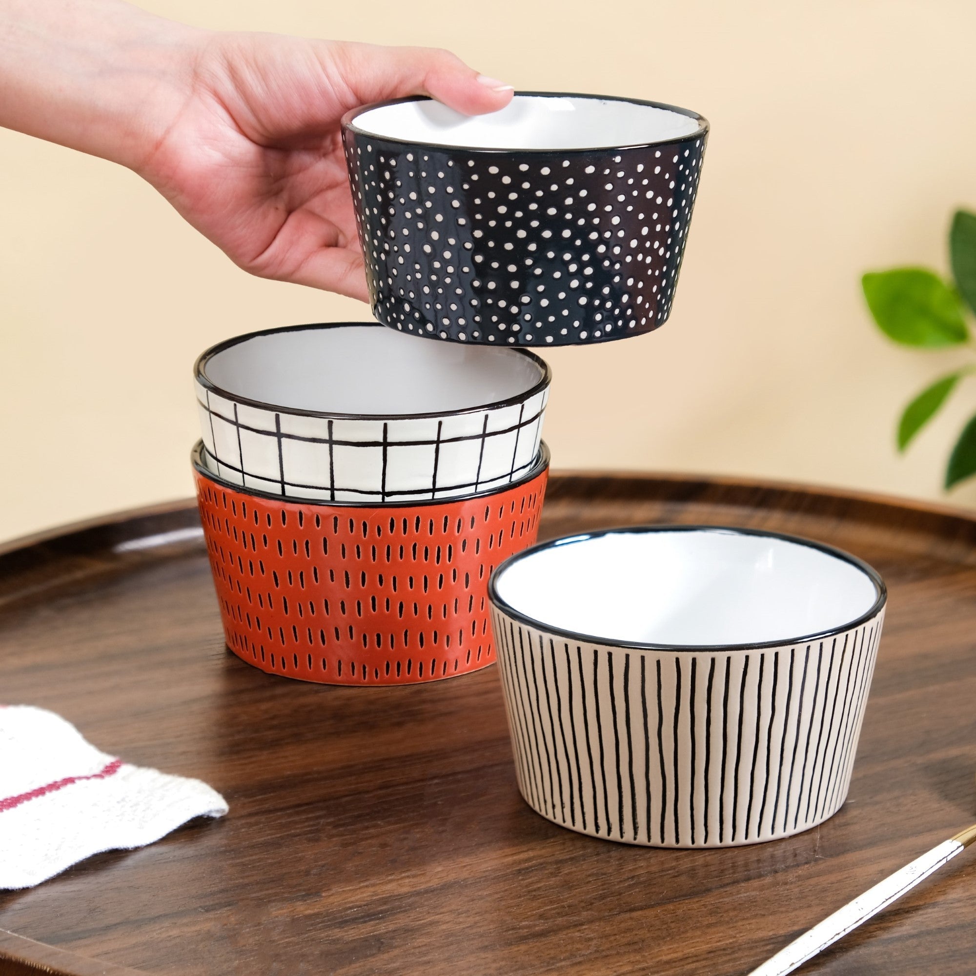 Nestasia Sienna Ceramic Bowl For Snacks Set Of 4 400ml - view 2