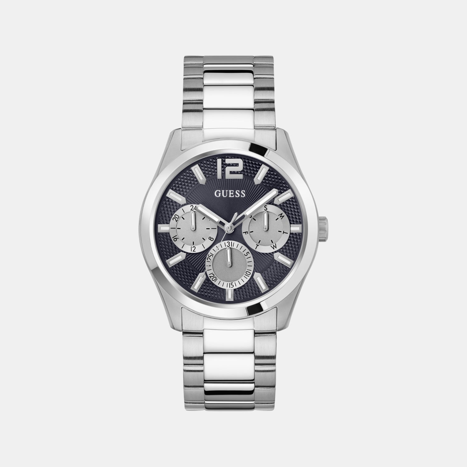 Guess Dress Men Quartz Navy Blue Dial Multi-Function Stainless Steel Watch GW0707G1