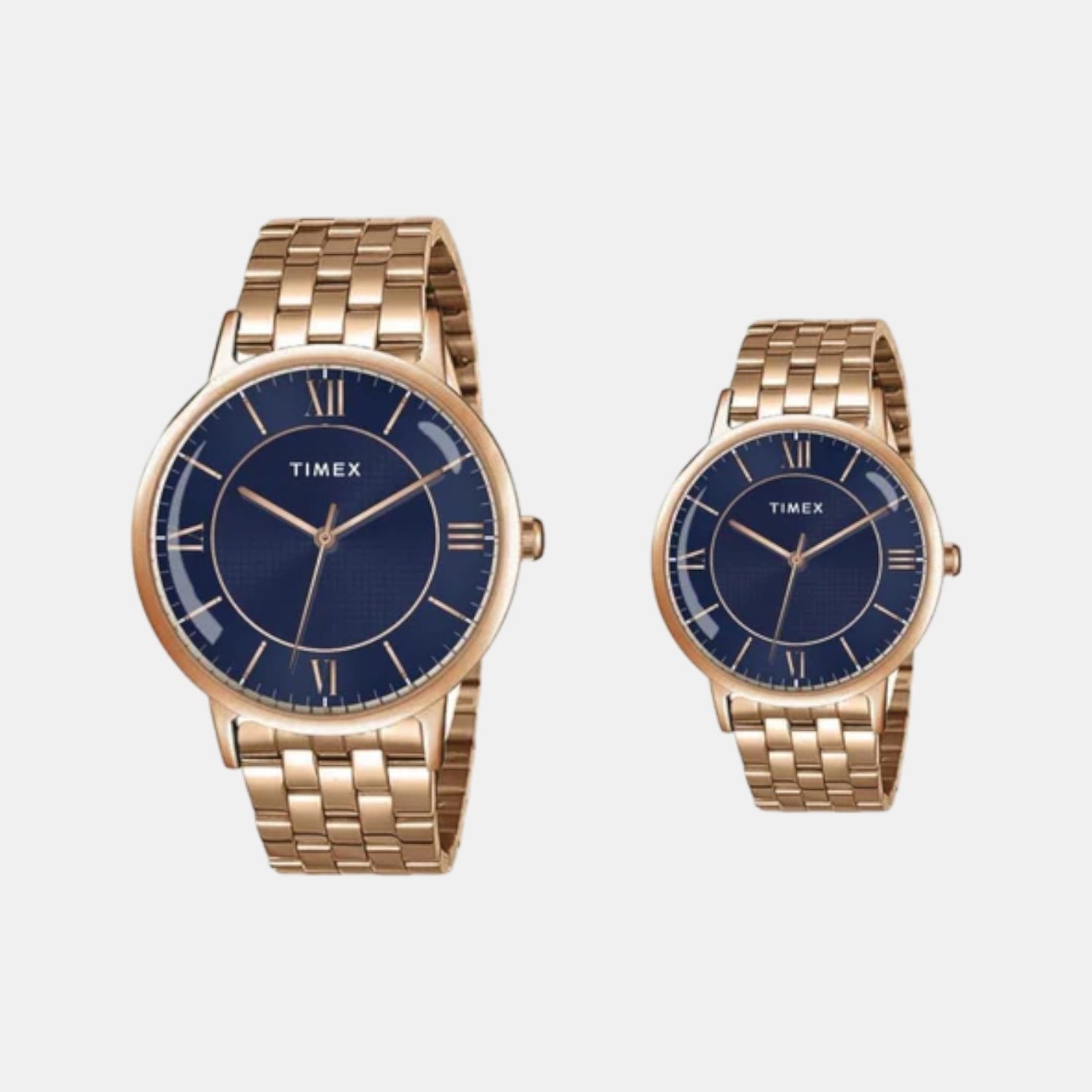 Timex Fashion Couple Quartz Blue Dial Analog Stainless Steel Watch TW00PR332