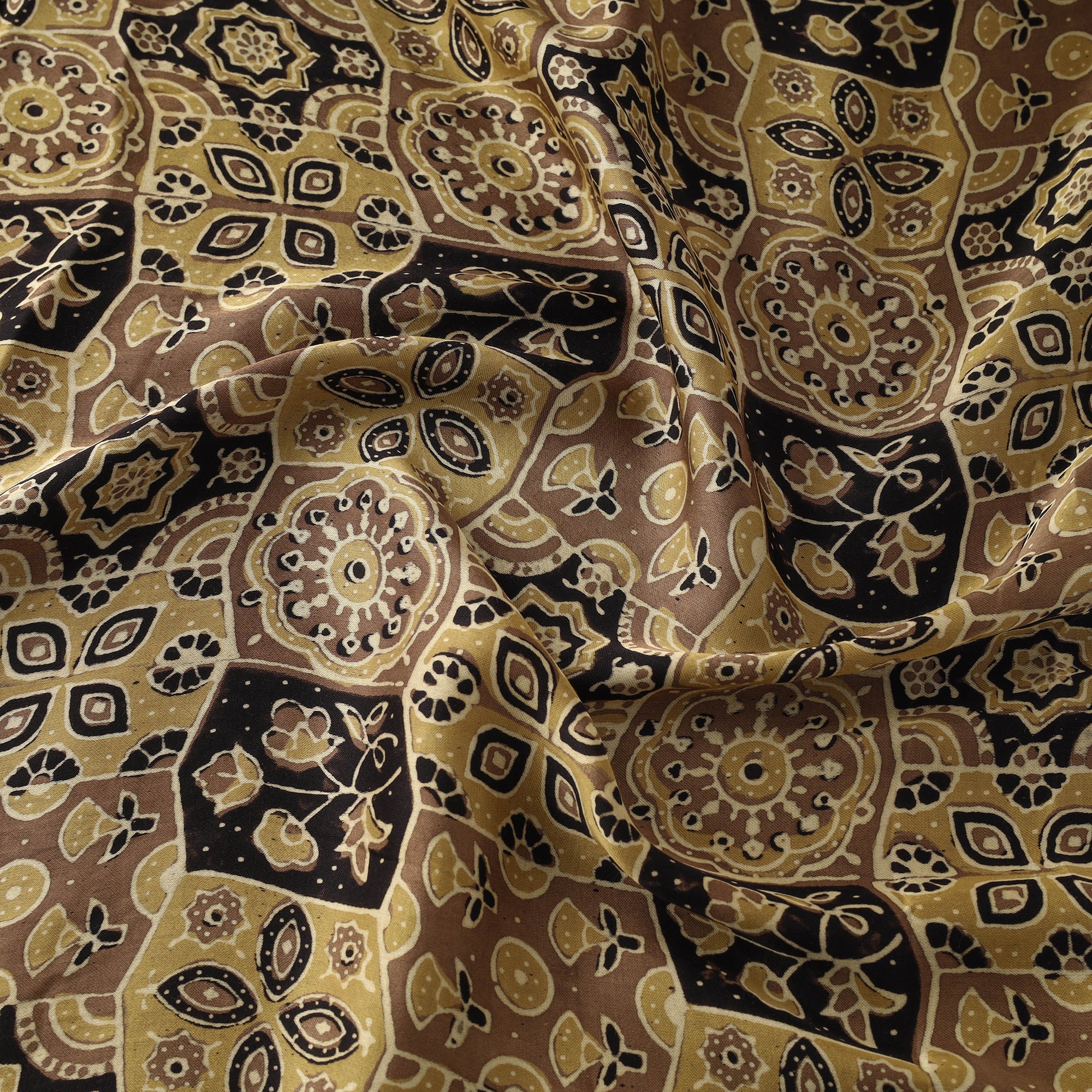 KACHCHH JI CHHAAP Brown - Modal Silk Ajrakh Print Fabric 13 - view 3