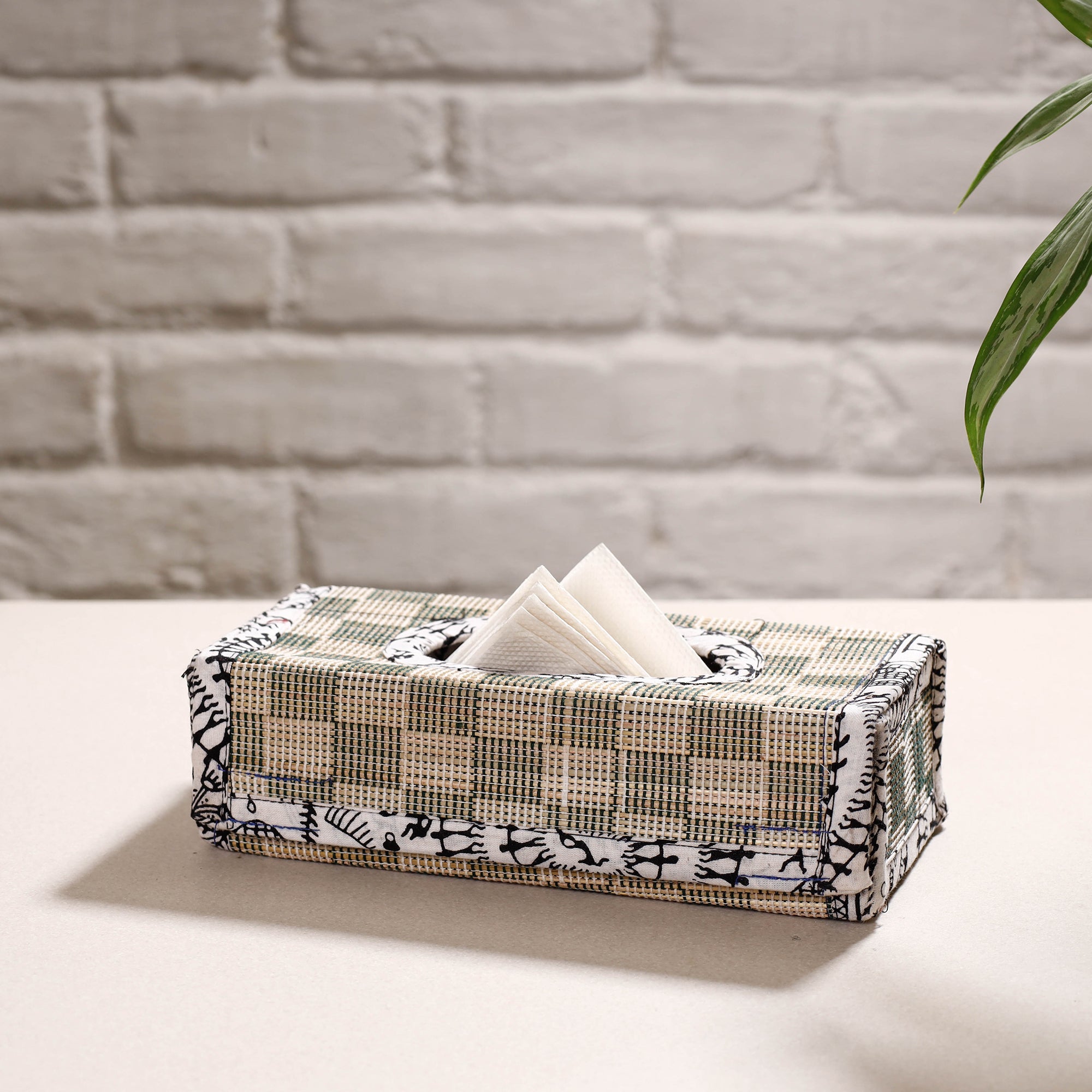 ITOKRI CRAFTS INITIATIVE Beige - Madur Grass Door Tissue Box of Midnapore - view 2