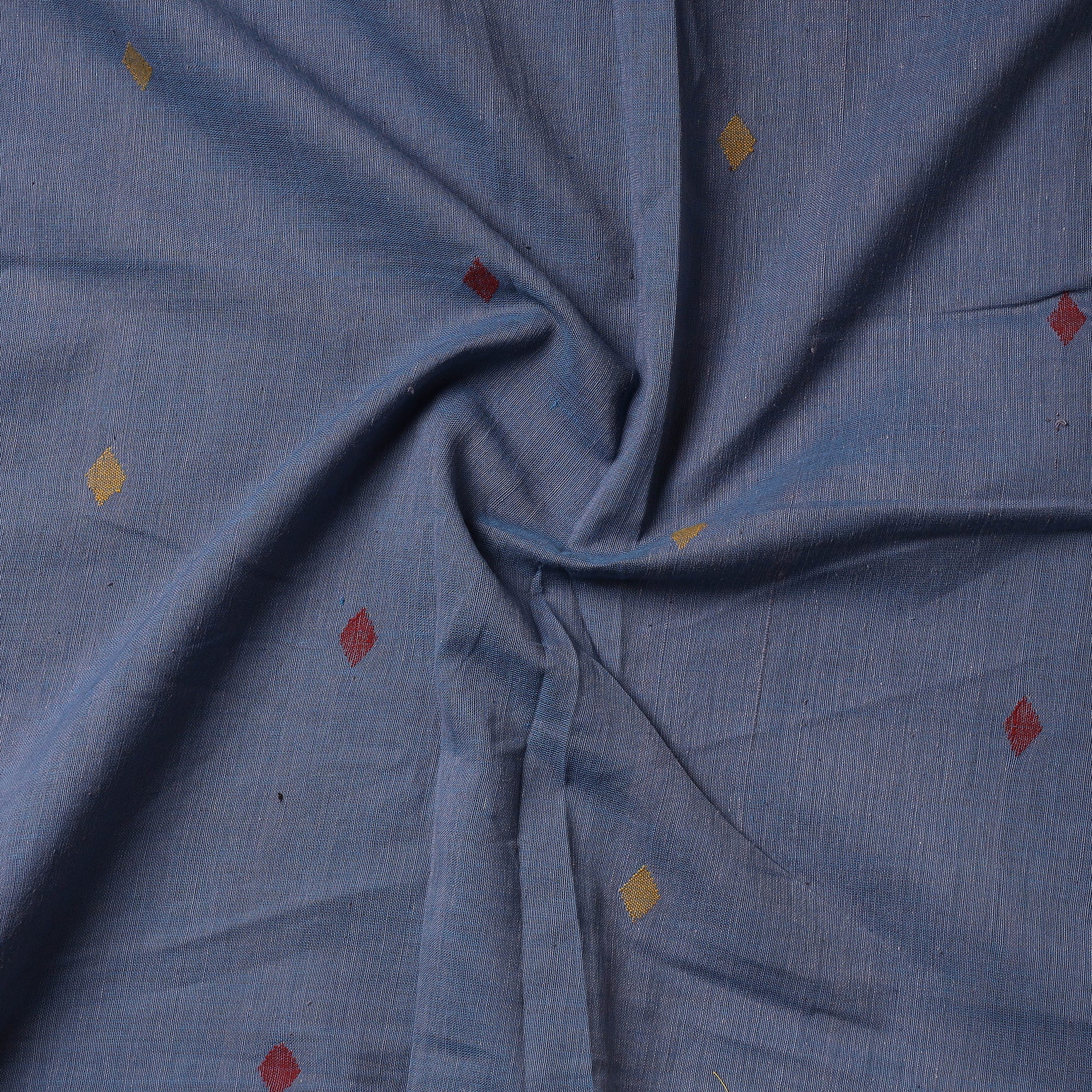 ITOKRI CRAFTS INITIATIVE Blue - Godavari Jamdani Pure Handloom Cotton Precut Fabric (1 meter) - view 2