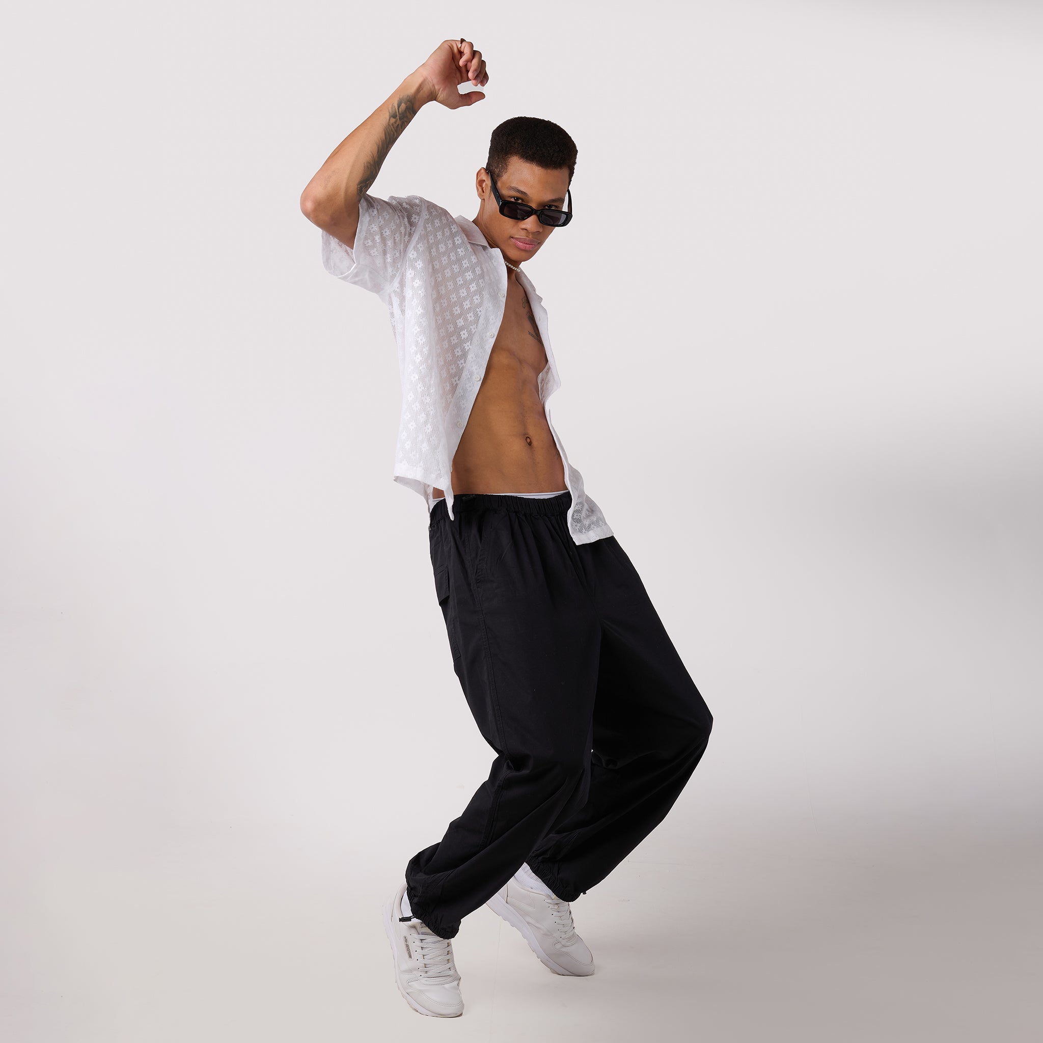 IZF White Textured Resort Collar Shirt