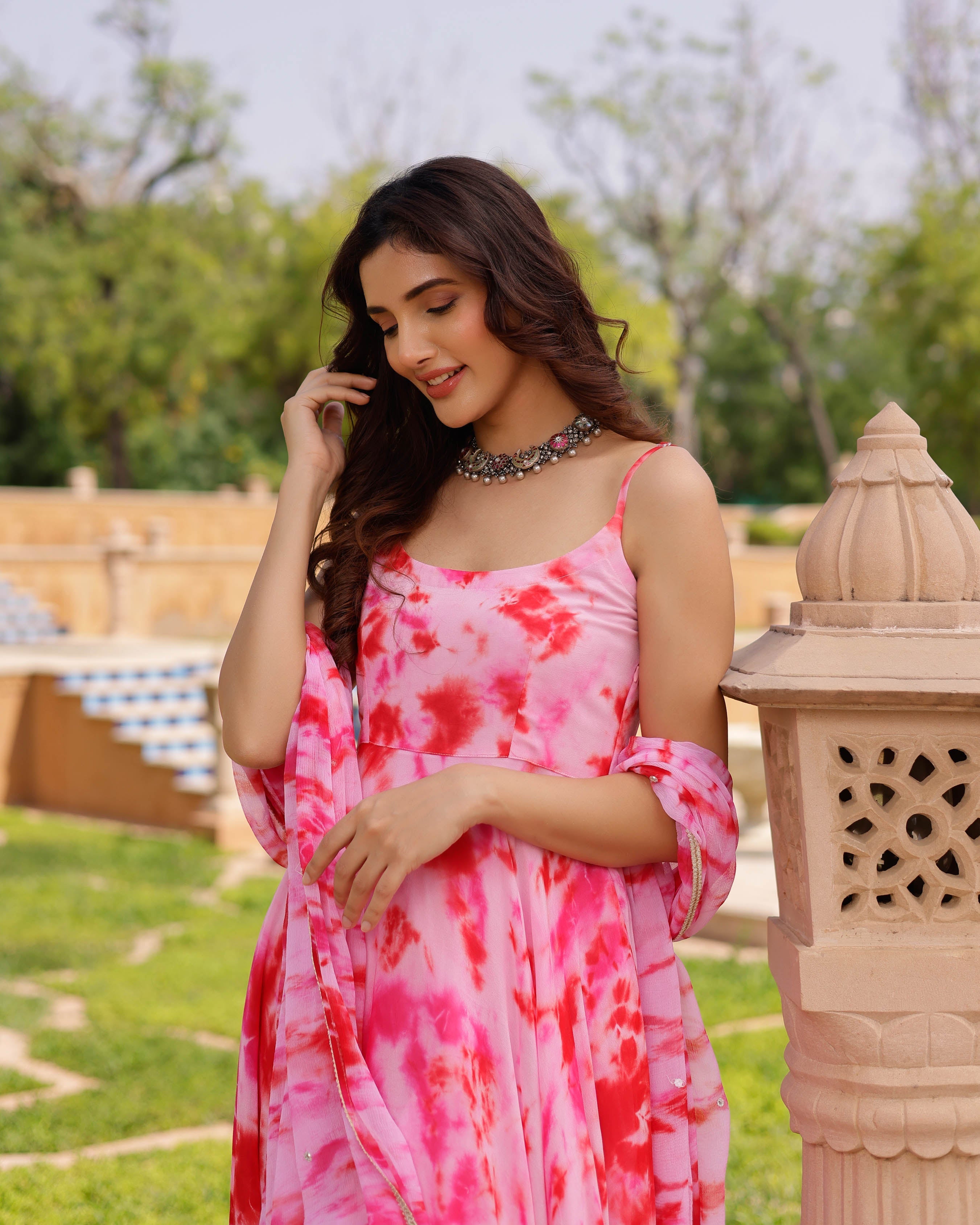 Aachho Rosie Georgette Tie & Dye Suit Set - view 5