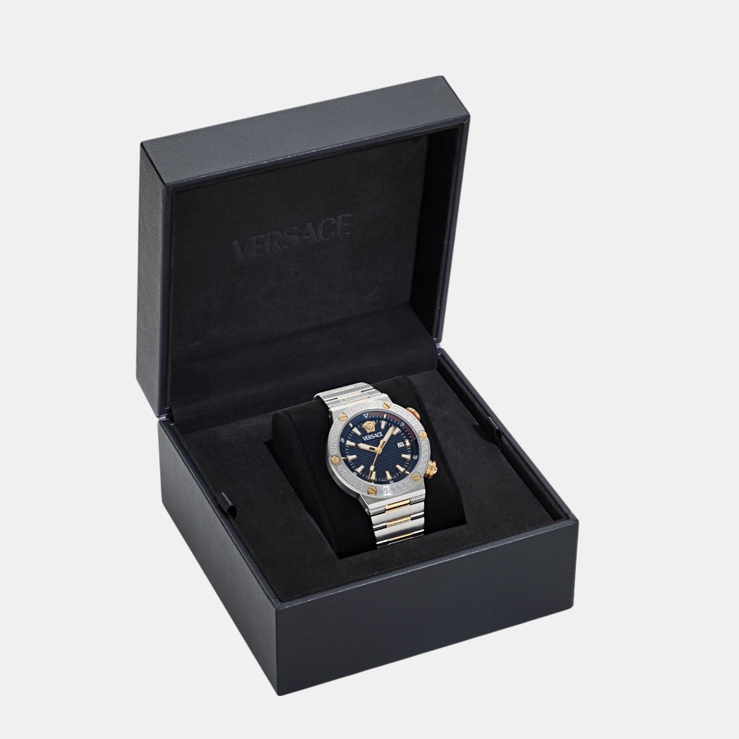 Versace Greca Logo Diver Men Quartz Two Tone Dial Analog Stainless Steel Watch VE8G00424 - view 3