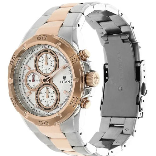 Titan Regallia Rose Gold Chronograph Stainless Steel Strap Watch for Men 42.2mm NT9308KM01 - view 2