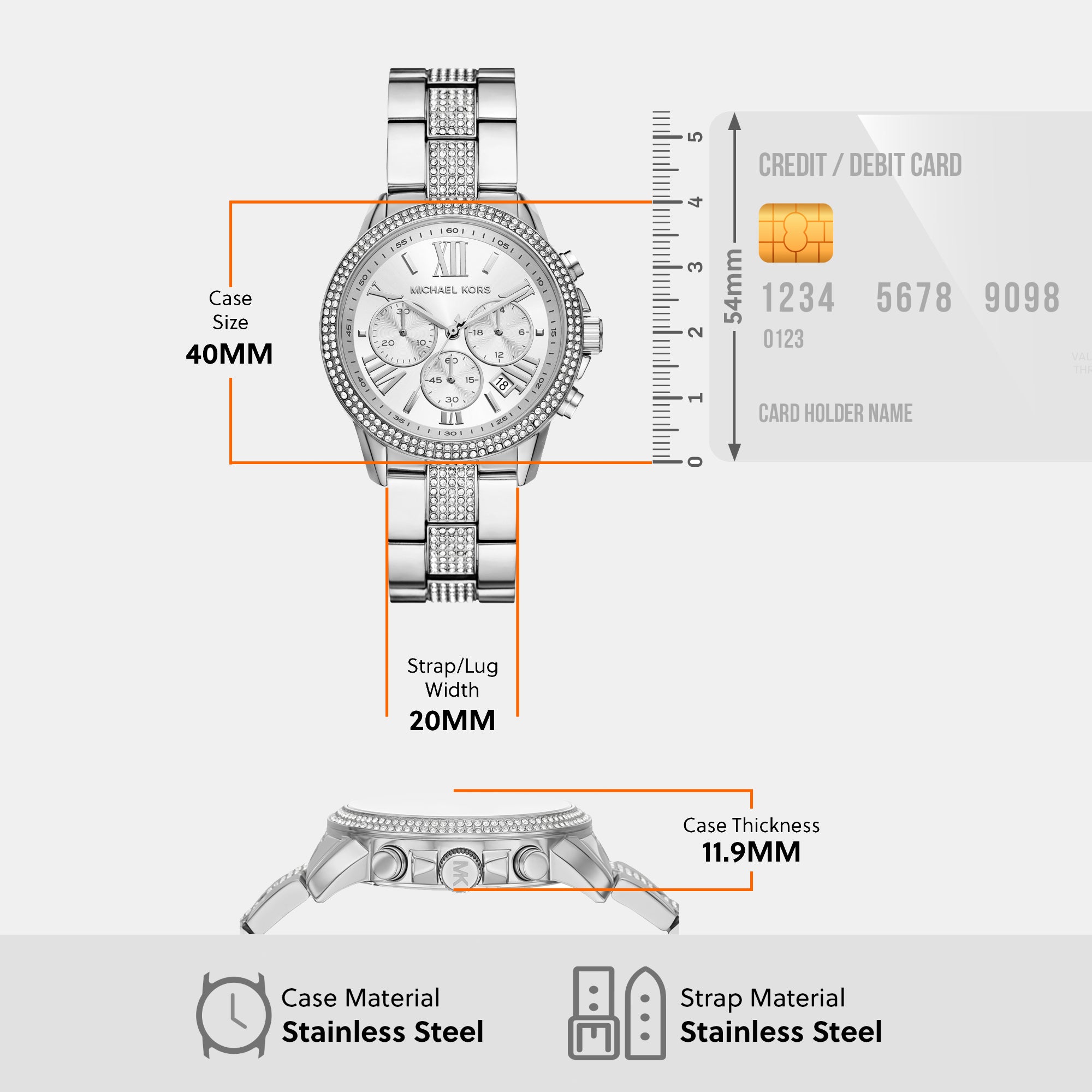 Michael Kors Brynn Women Quartz Silver Dial Chronograph Stainless Steel Watch MK7506 - view 6