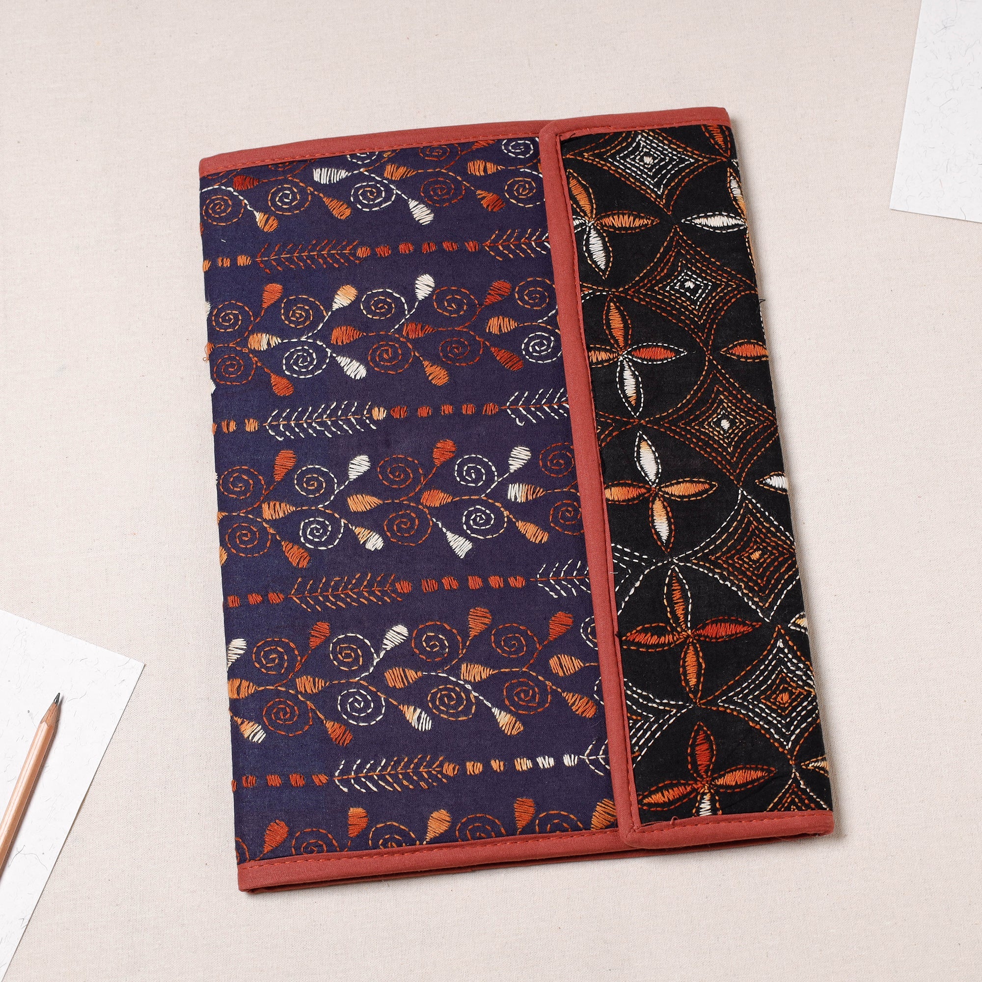 ASALKAAR Bengal Kantha Work Handcrafted File Folder