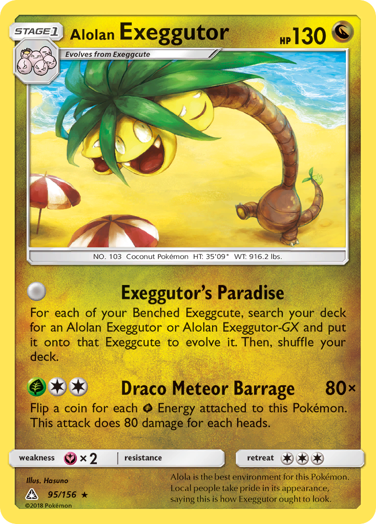 Rare sm5-95 reverse – Pokémon Alolan Exeggutor - 95/156 - Rare [sm5-95] [Reverse Holo] - Alolan Exeggutor - 95/156 - Rare