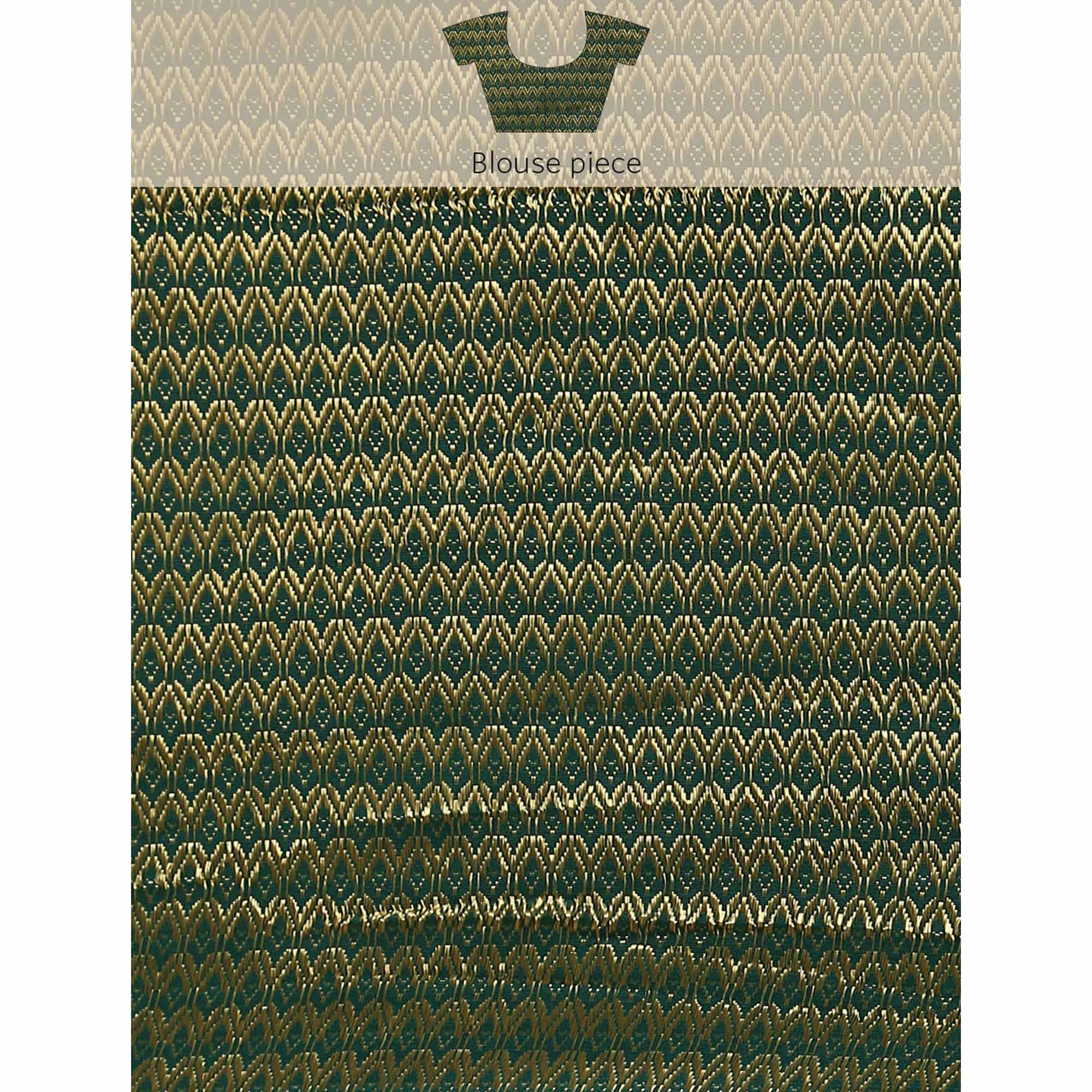 BlackTree green-floral-foil-printed-shimmer-saree - view 9
