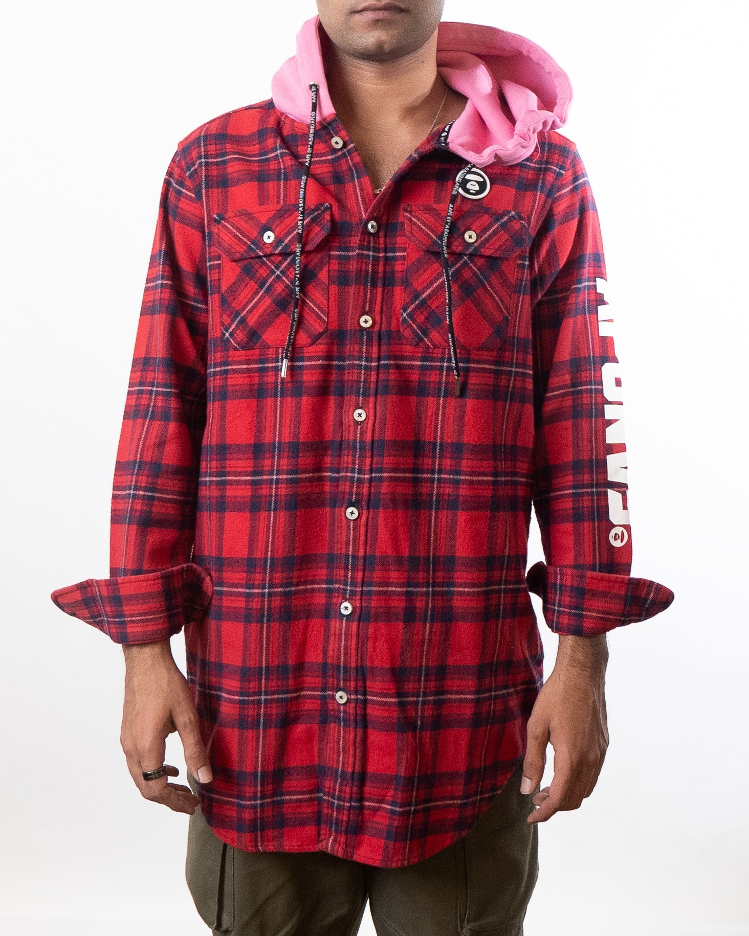AAPE BY BATHING APE Aape By A Bathing Ape Hooded Jacket Shirt Red Combo