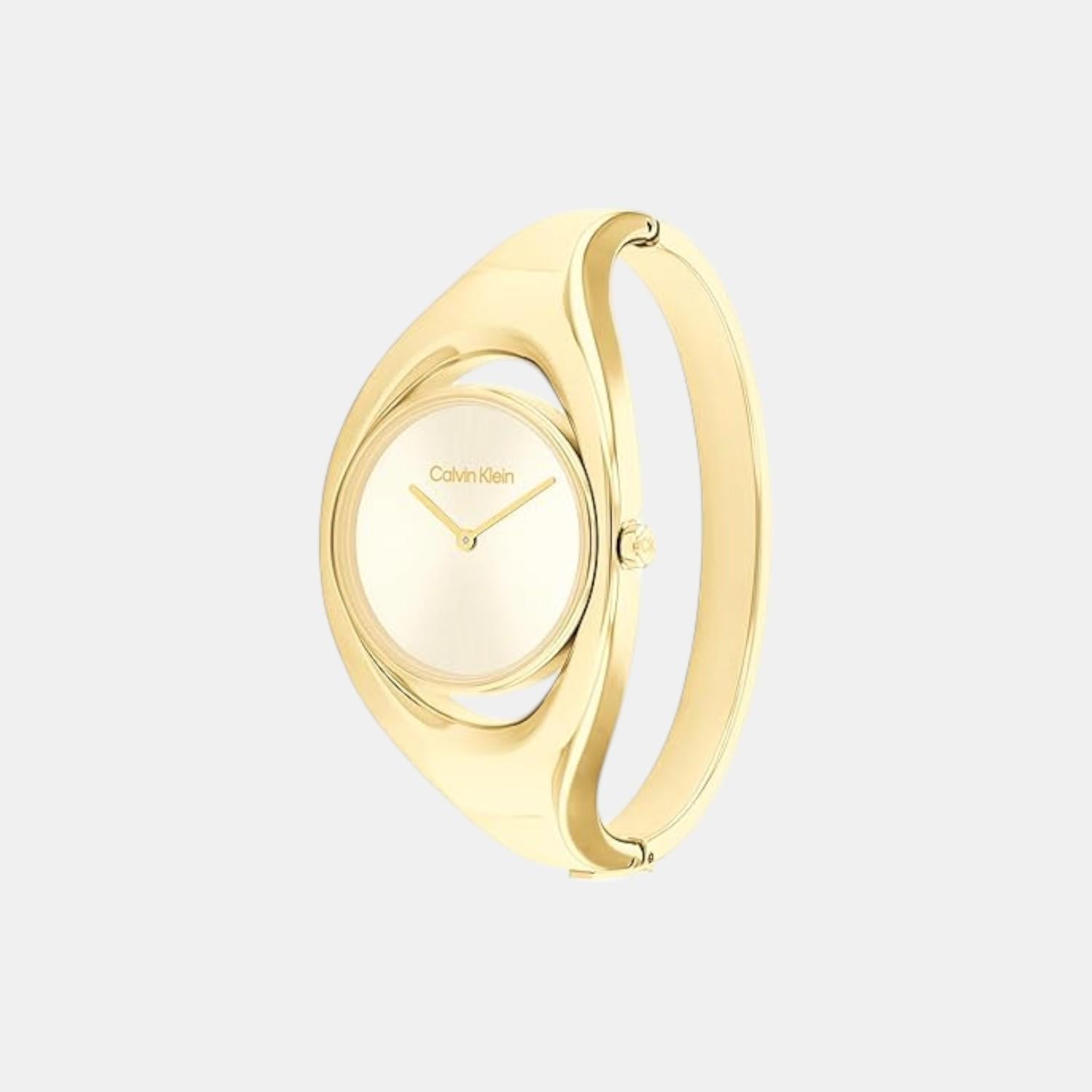Calvin Klein Ck Elation Women Quartz Champagne Dial Analog Stainless Steel Watch 25200422 - view 2