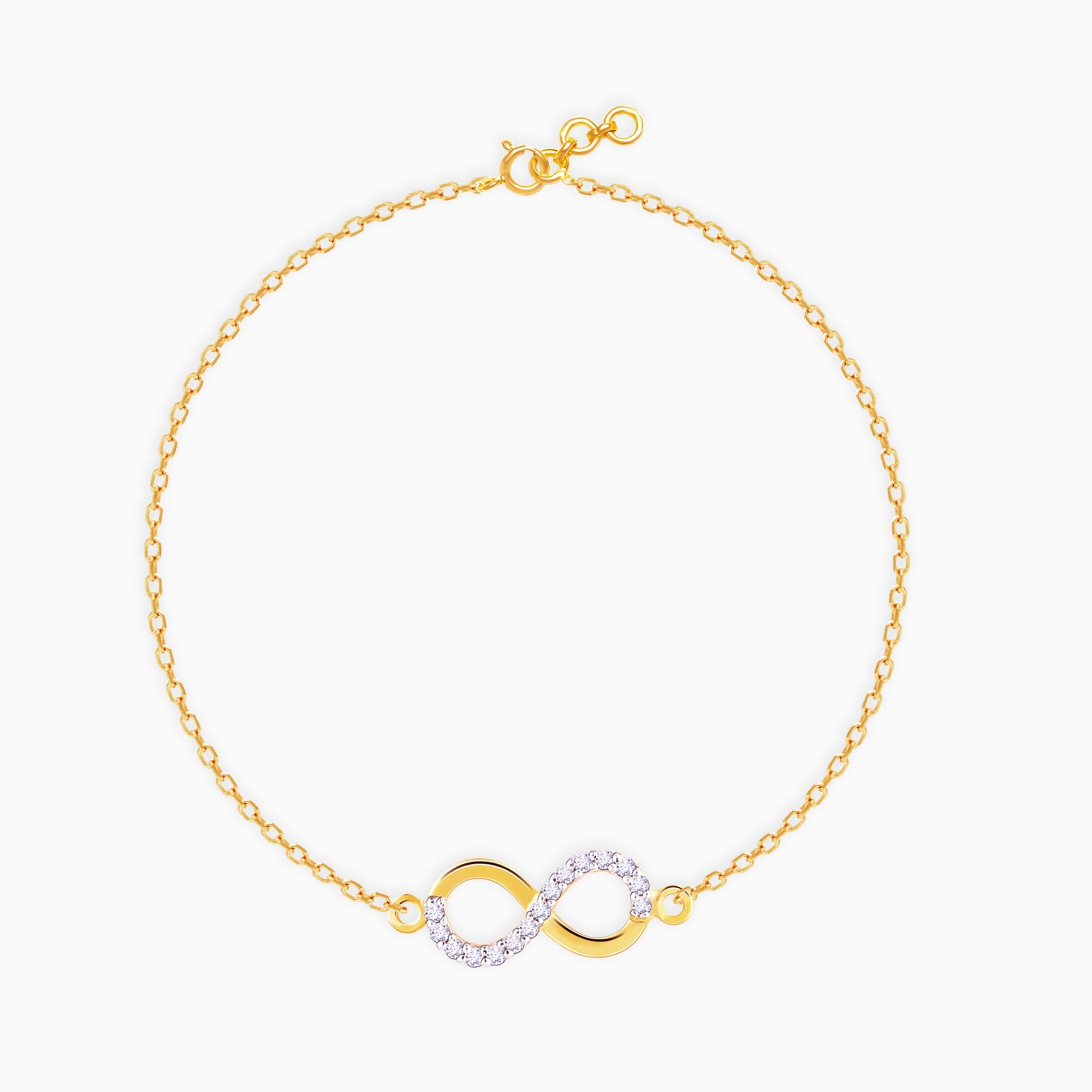 GIVA Jewellery Gold Infinity Magic Diamond Bracelet