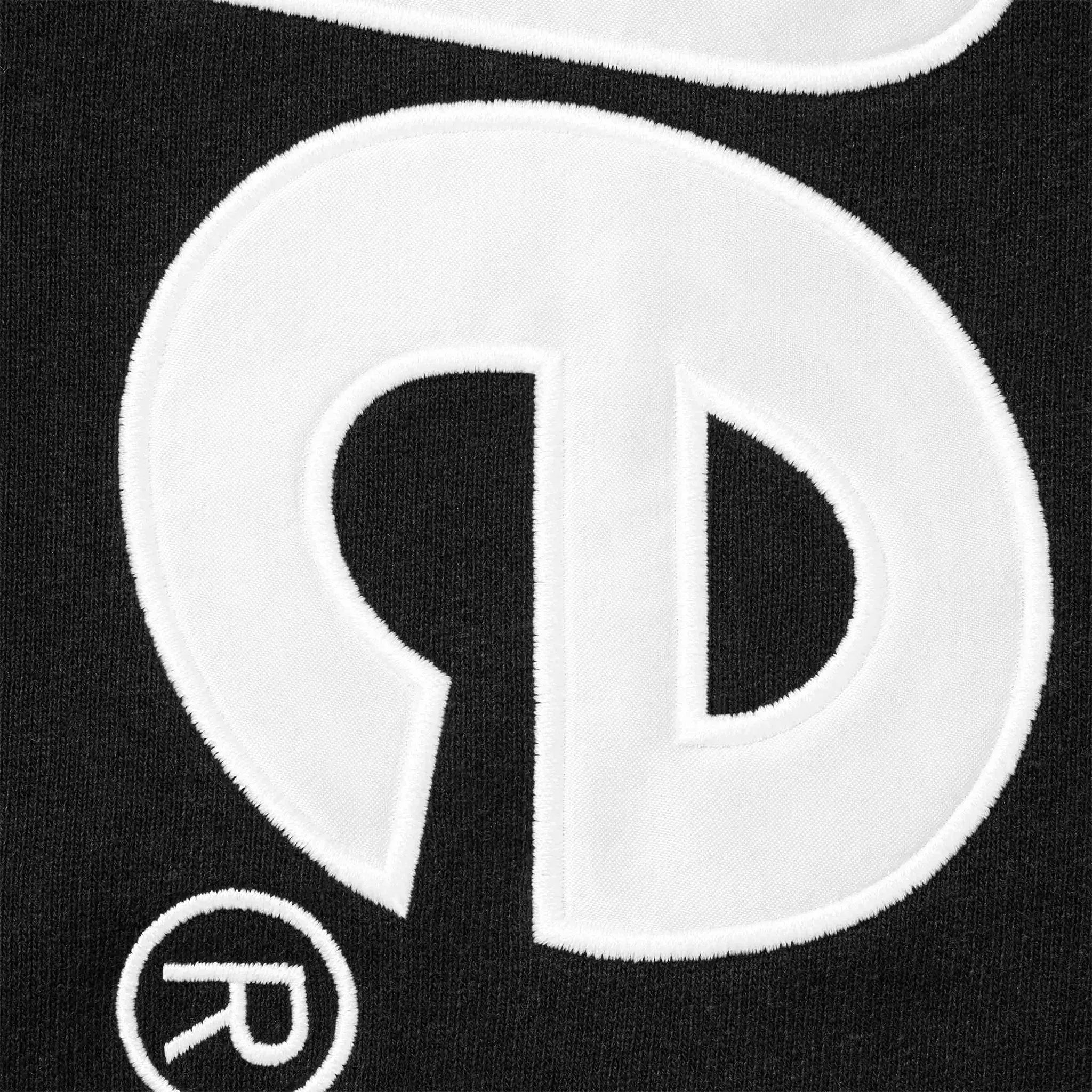 Supreme Satin Applique Black Hoodie (FW25) - view 3