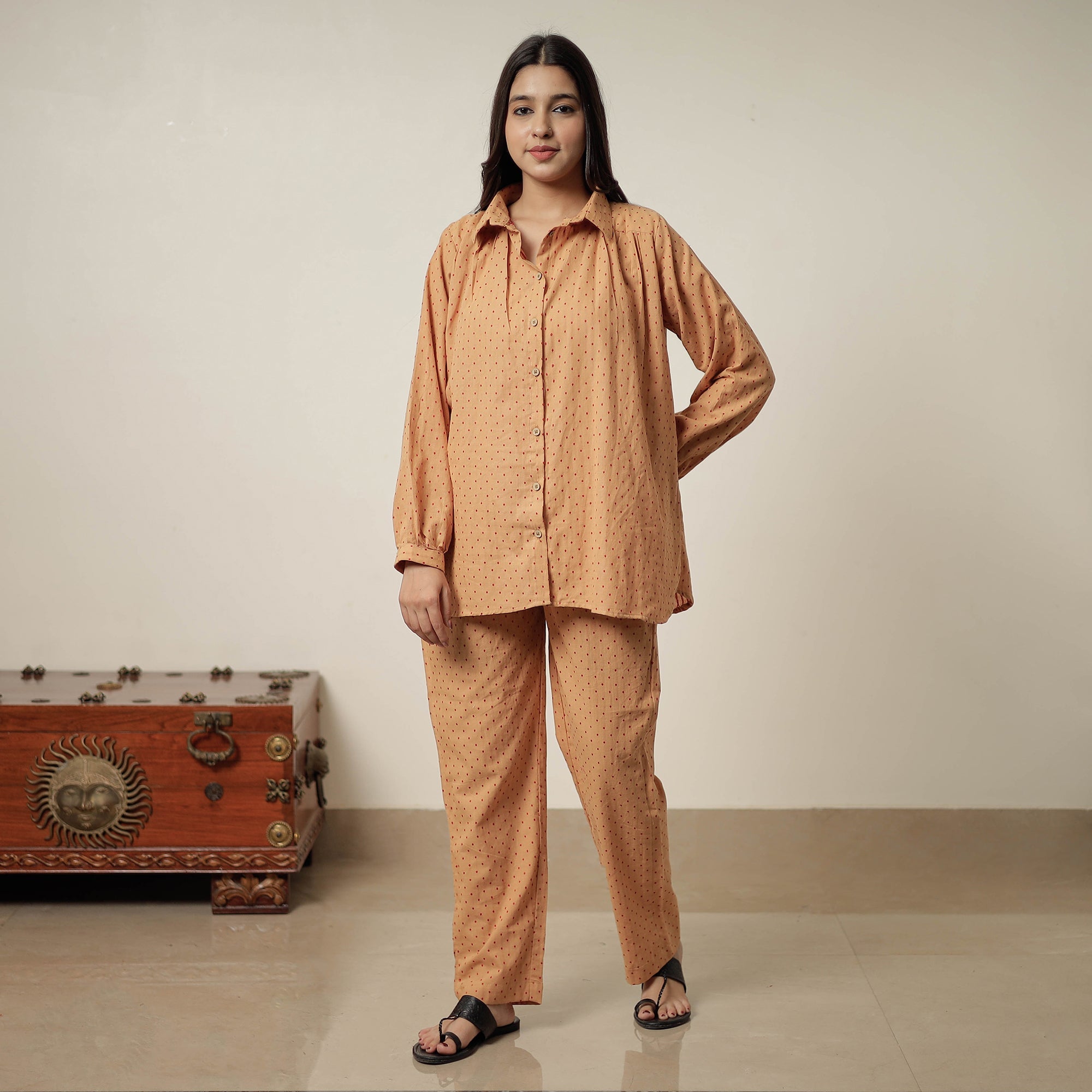 ITOKRI CASUALS Brown - Jacquard Cotton Co-Ord Set 03 - view 2