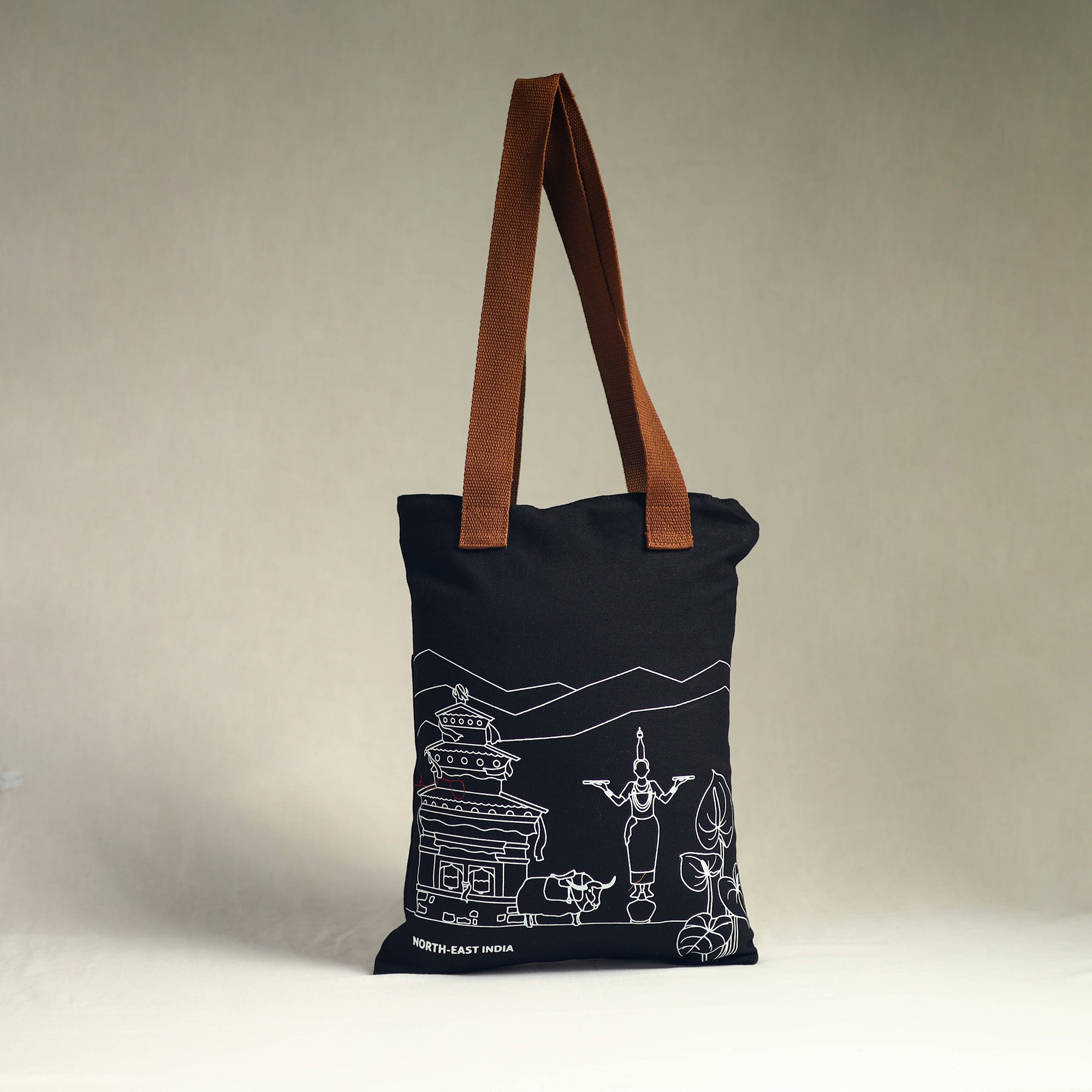 NEST BY ARPIT AGARWAL Black - North-East India's Iconic Symbols Cotton Canvas Tote Bag - view 2