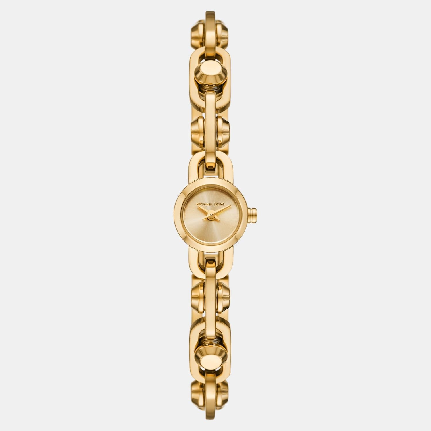 Michael Kors Astor Women Quartz Gold Dial Analog Stainless Steel Watch MK4871