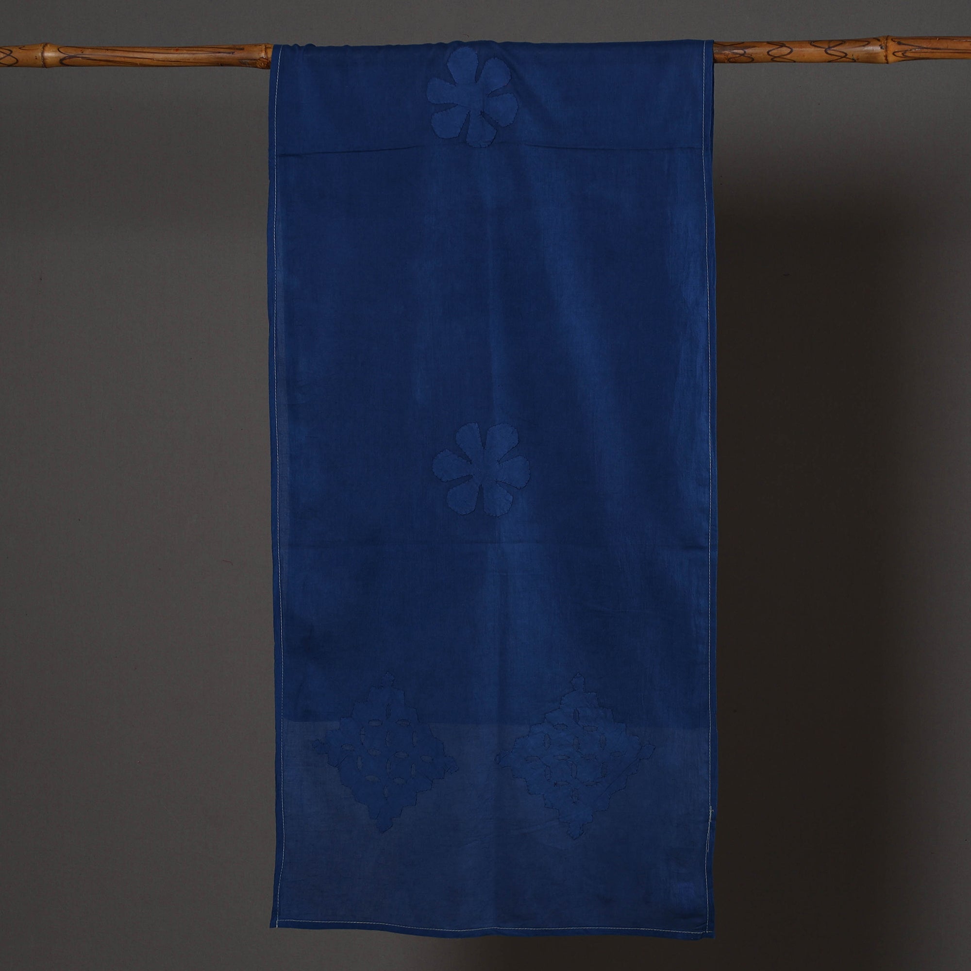 SHADES OF MARUDHARA Blue - Barmer Applique Cut Work Mul Cotton Stole - view 2