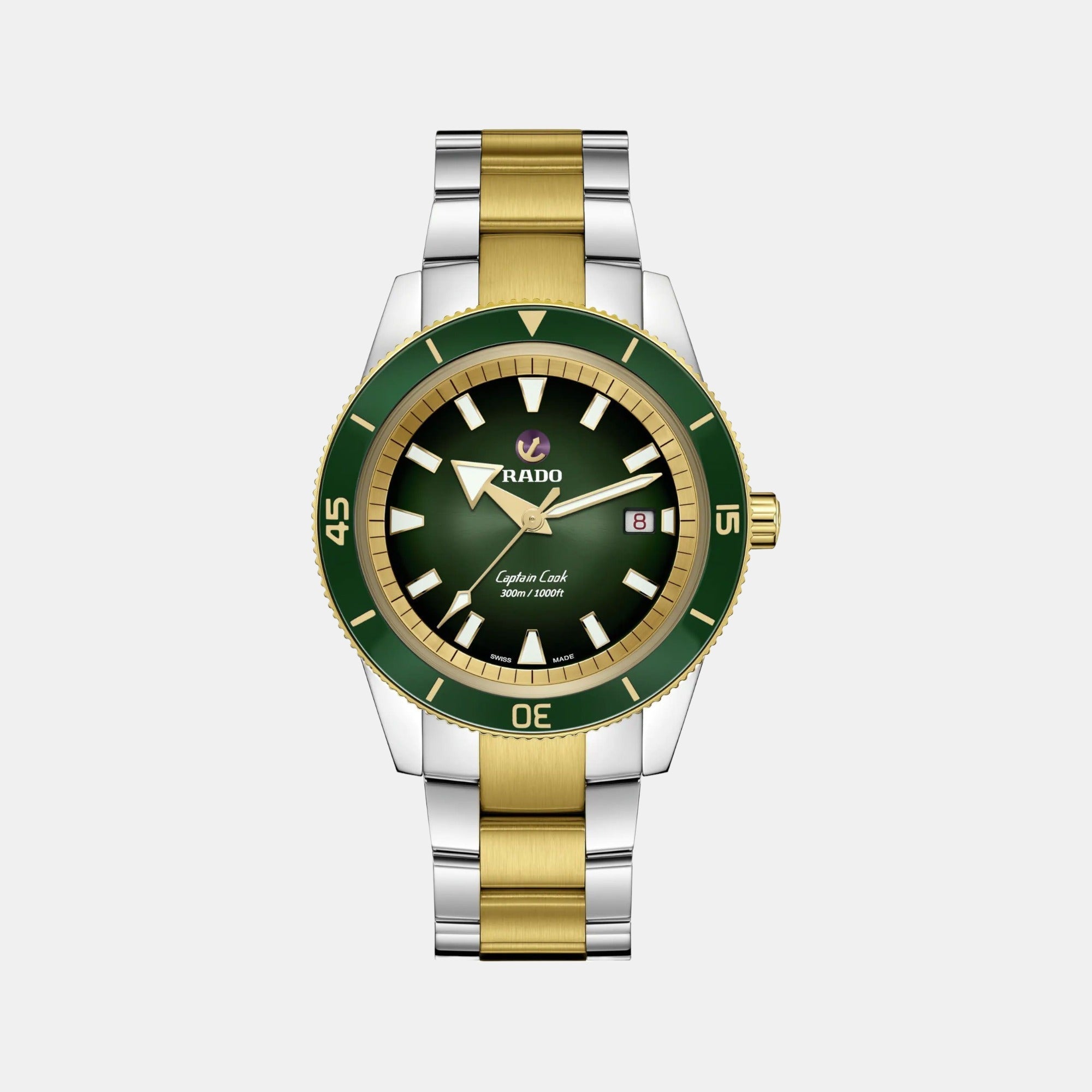 Rado Captain Cook Men Automatic Green Dial Analog Stainless Steel Watch R32138303